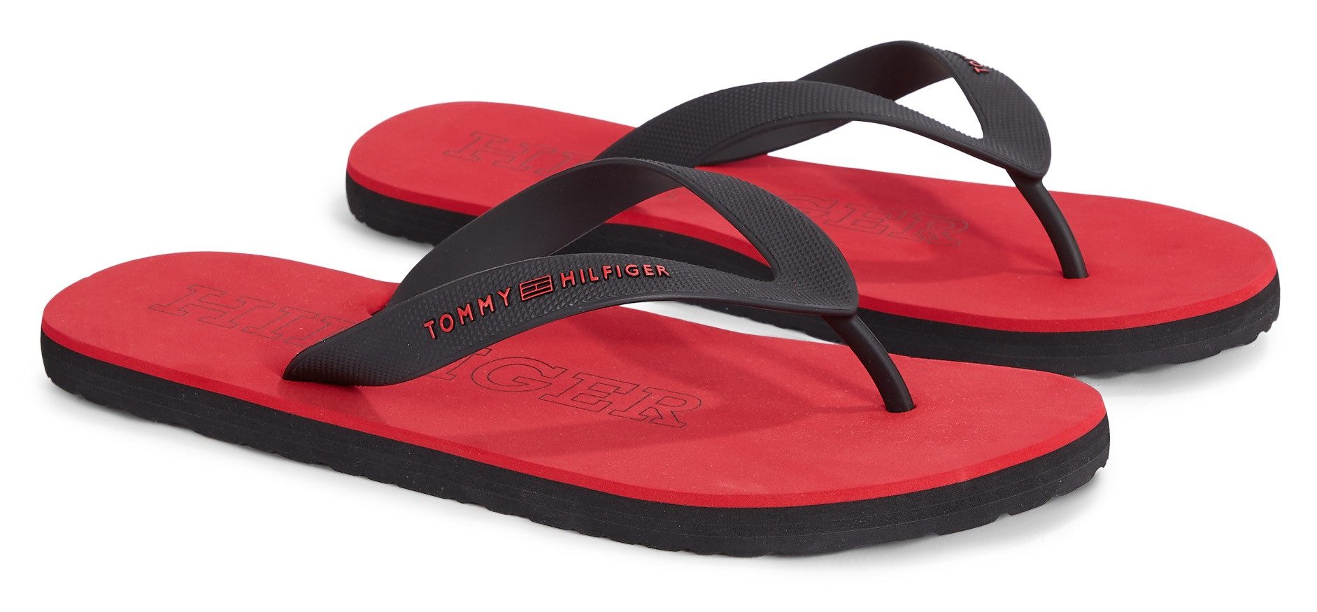 Tommy Hilfiger Teenslippers RUBBER HILFIGER BEACH SANDAL zomerschoen, slippers, poolslides, zwemschip, met logo-opschrift