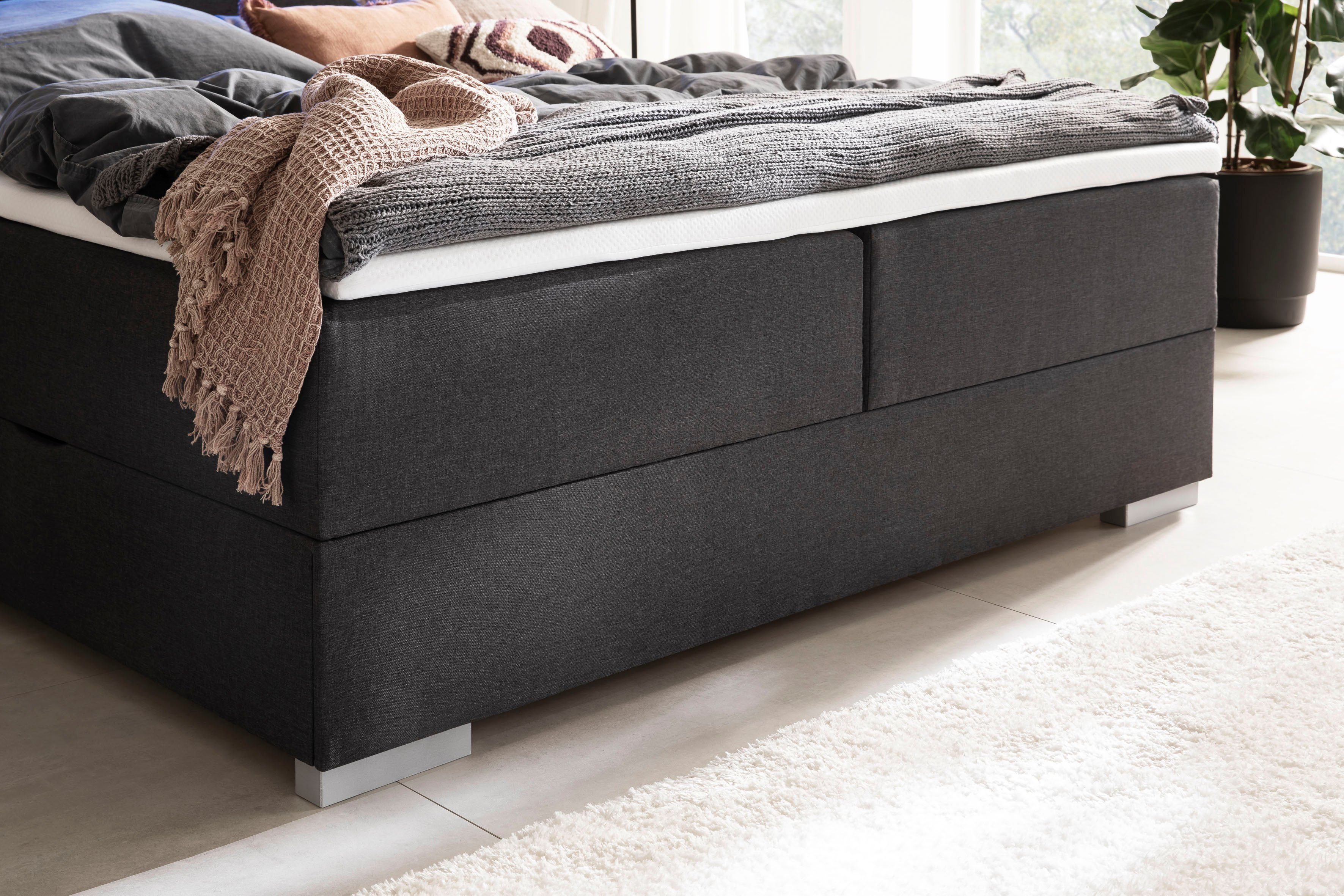 meise.möbel Boxspring Las Vegas 2 inclusief ledverlichting in het hoofdbord, met bedkist en topmatras
