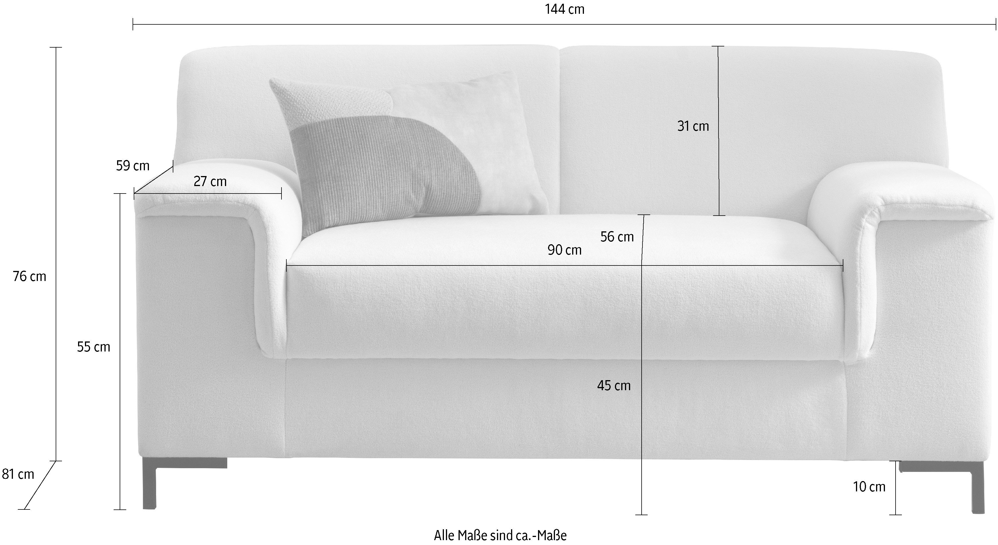 INOSIGN 1,5-zits Jamie 2 BxDxH: 144x81x76 cm, ook in Cord tijdloos, modern, met comfortabel verend systeem