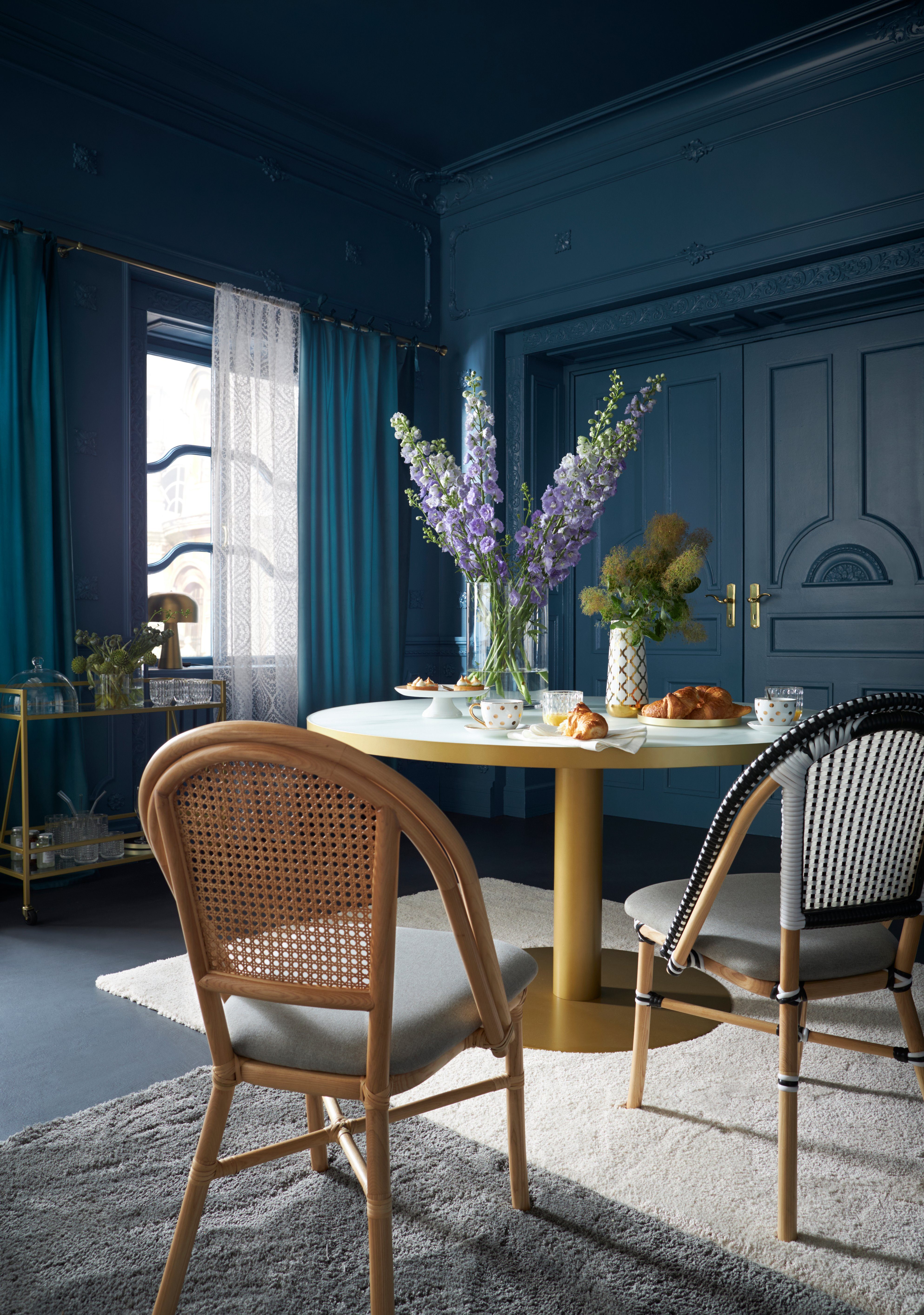 Home affaire Eetkamerstoel Rue de Belliard, TOPSELLER!, OTTOs Choice Webstof bekleding, massief essen houten onderstel, zithoogte 46,5 cm