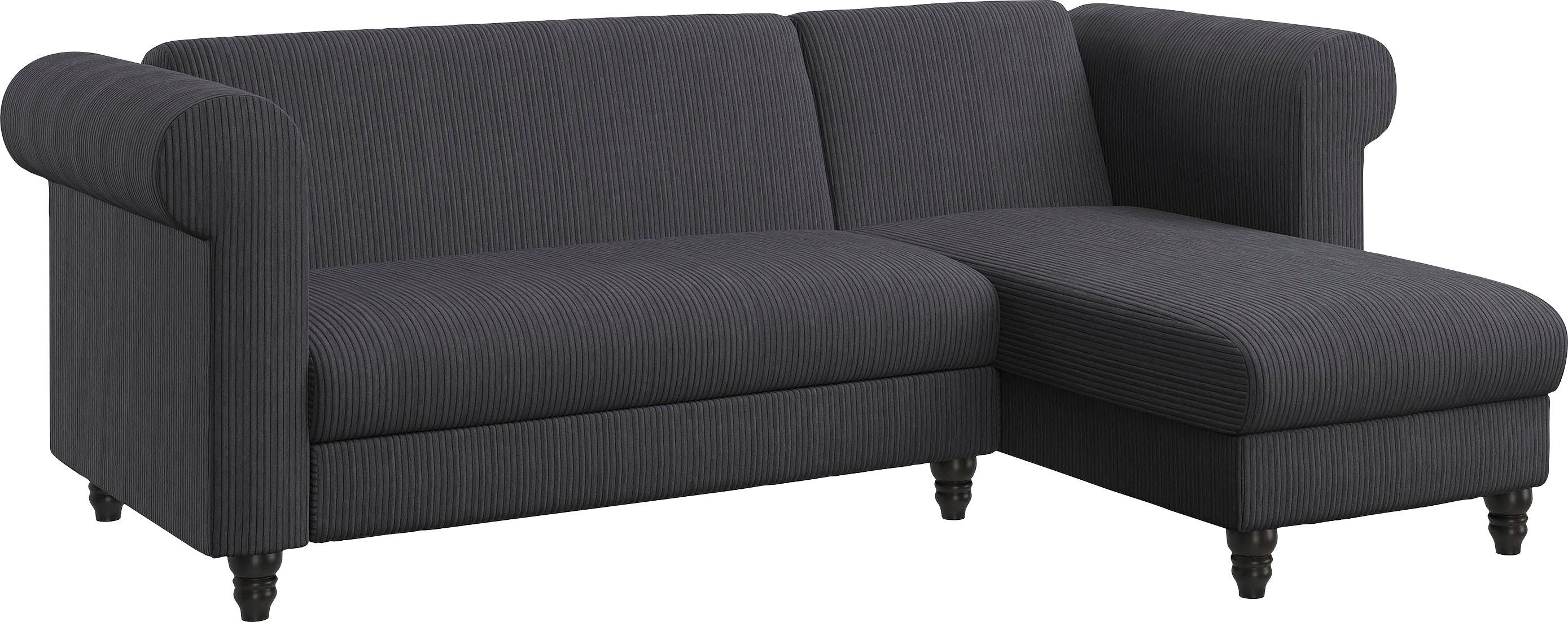 Dorel Home Hoekbank Felix II, L-model, bedbank 241cm (ligoppervlak 108x195 cm),