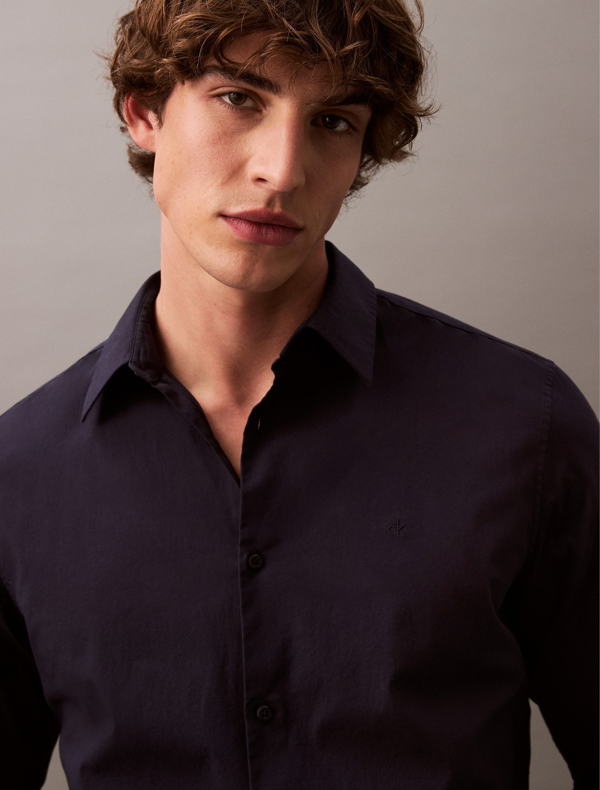 Calvin Klein Overhemd met lange mouwen LS SOLID STRETCH SLIM SHIRT