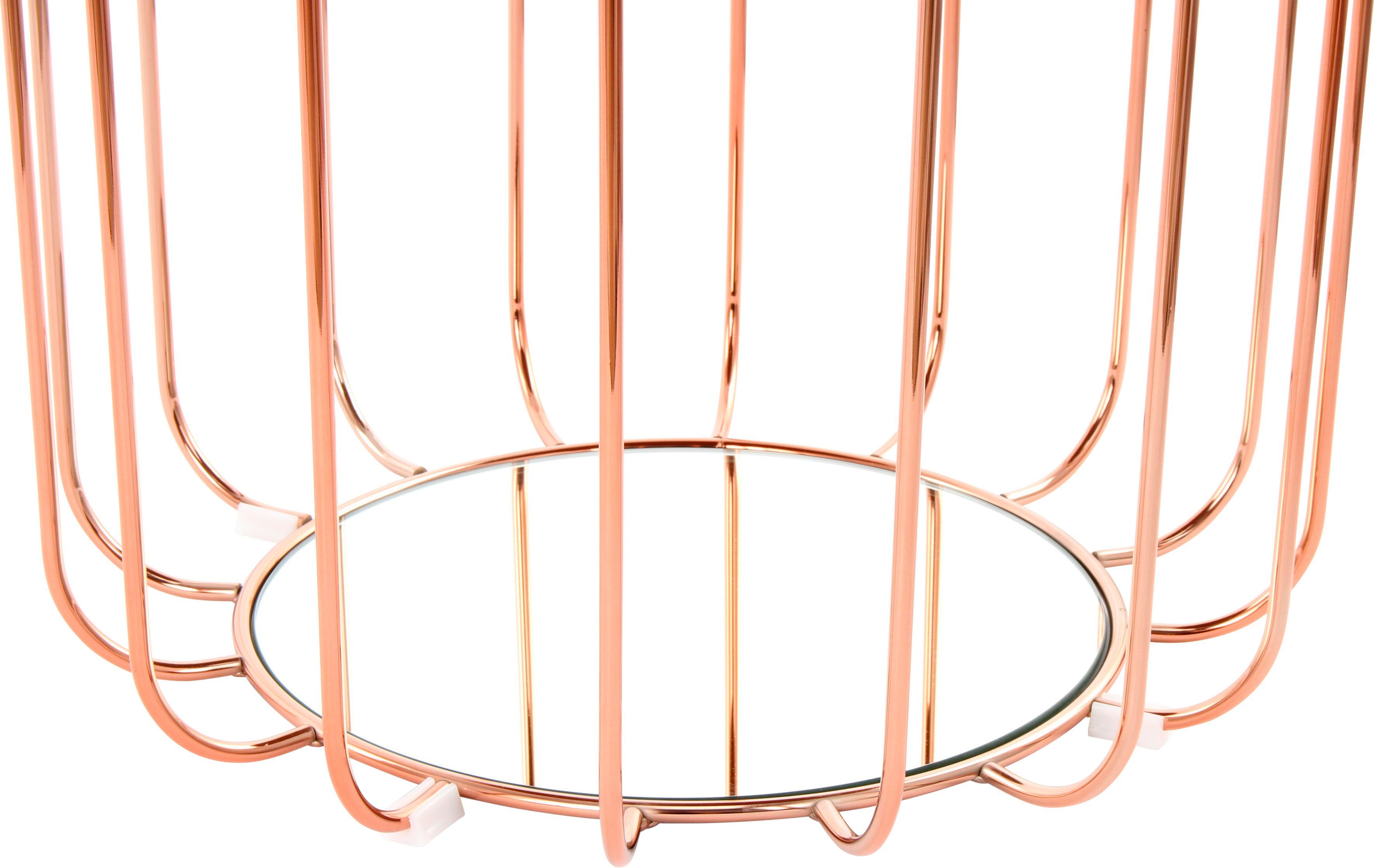 Kayoom Bijzettafel Pouf Comfortable 110, afneembare en omkeerbare bovenkant praktisch om te bouwen tot tafel of voetenbank/poef, met spiegelglas (1 stuk)