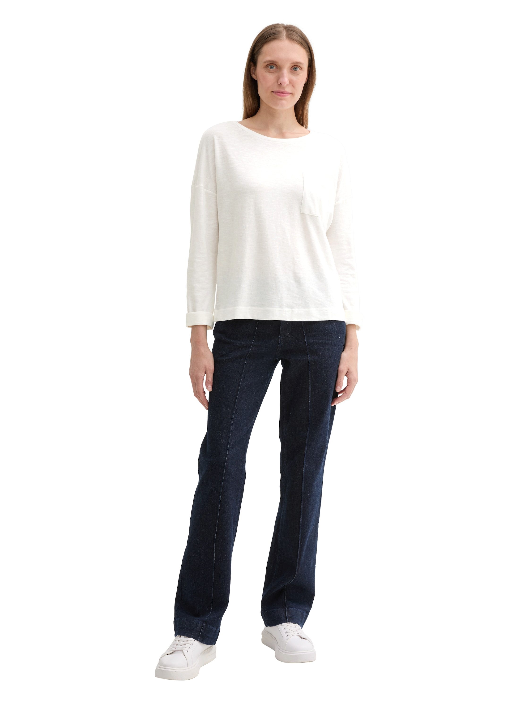 Tom Tailor Shirt met lange mouwen met borstzak