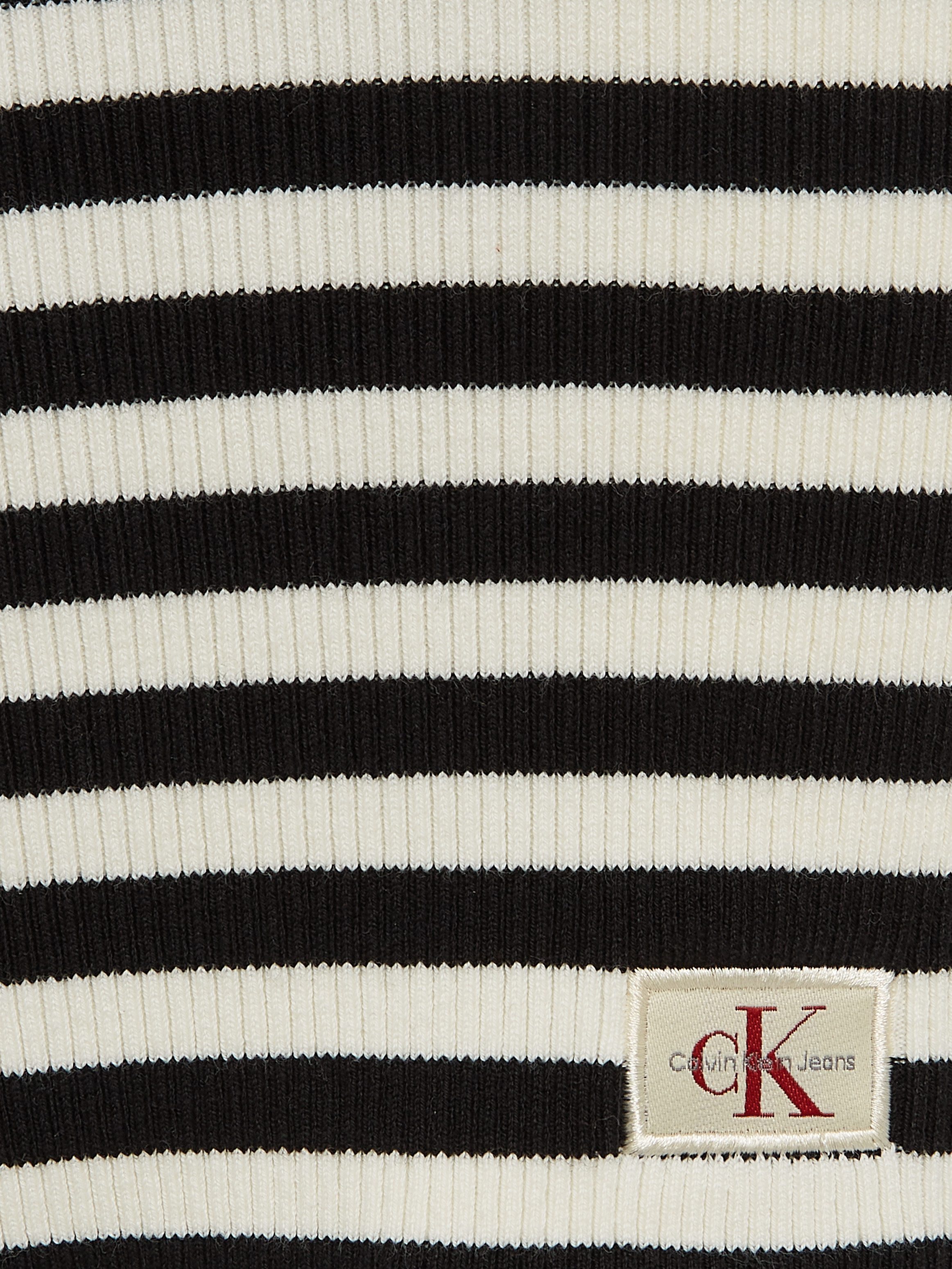 Calvin Klein Sweatjurk WOVEN LABEL TIGHT SWEATER DRESS