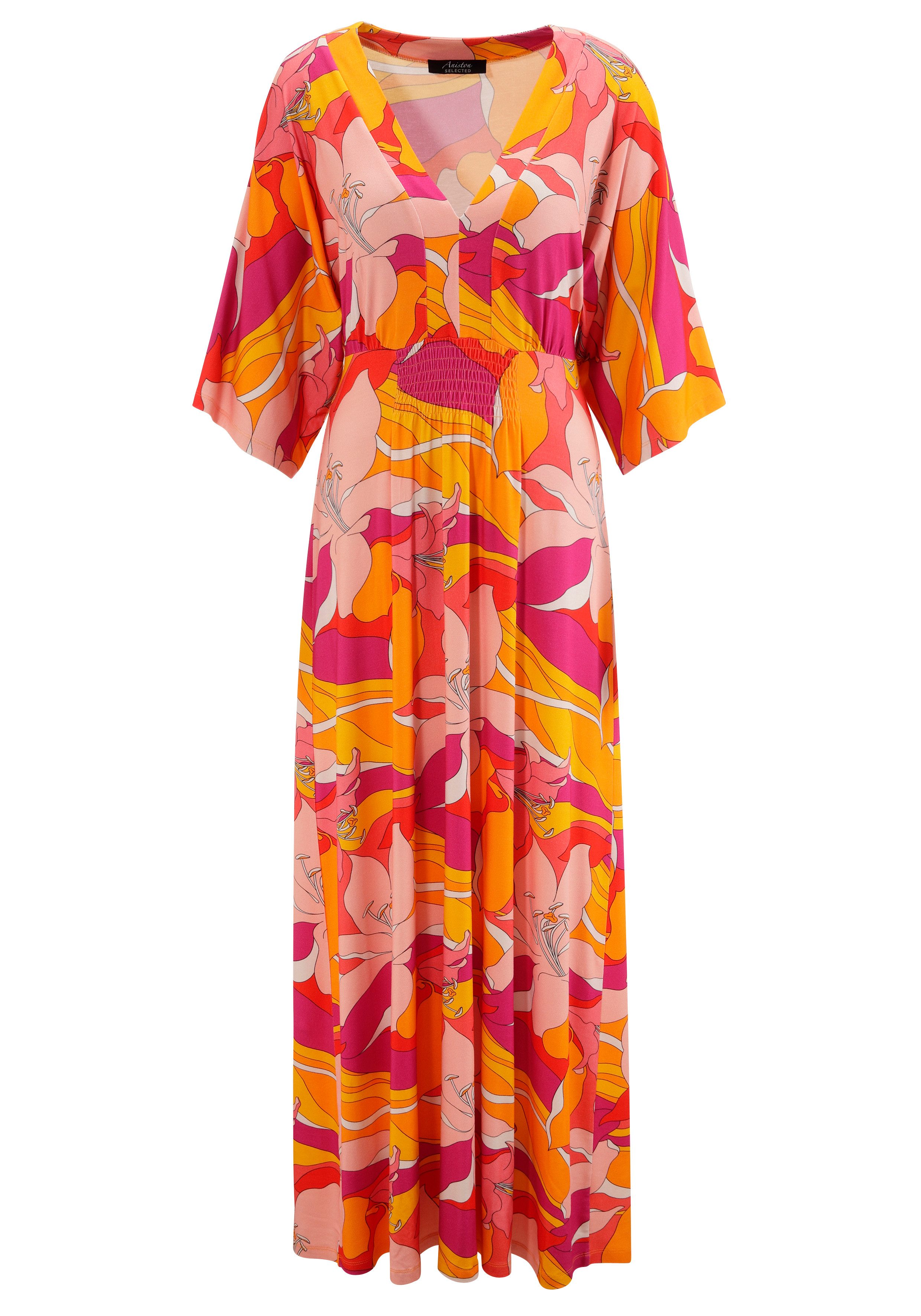 Aniston SELECTED Maxi-jurk met wijde 3/4-mouwen - nieuwe collectie