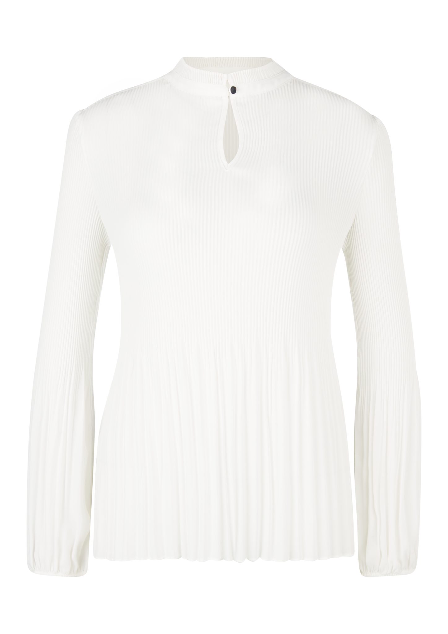 s.Oliver BLACK LABEL Blouse met lange mouwen met plissé-mouwen en opstaande kraag