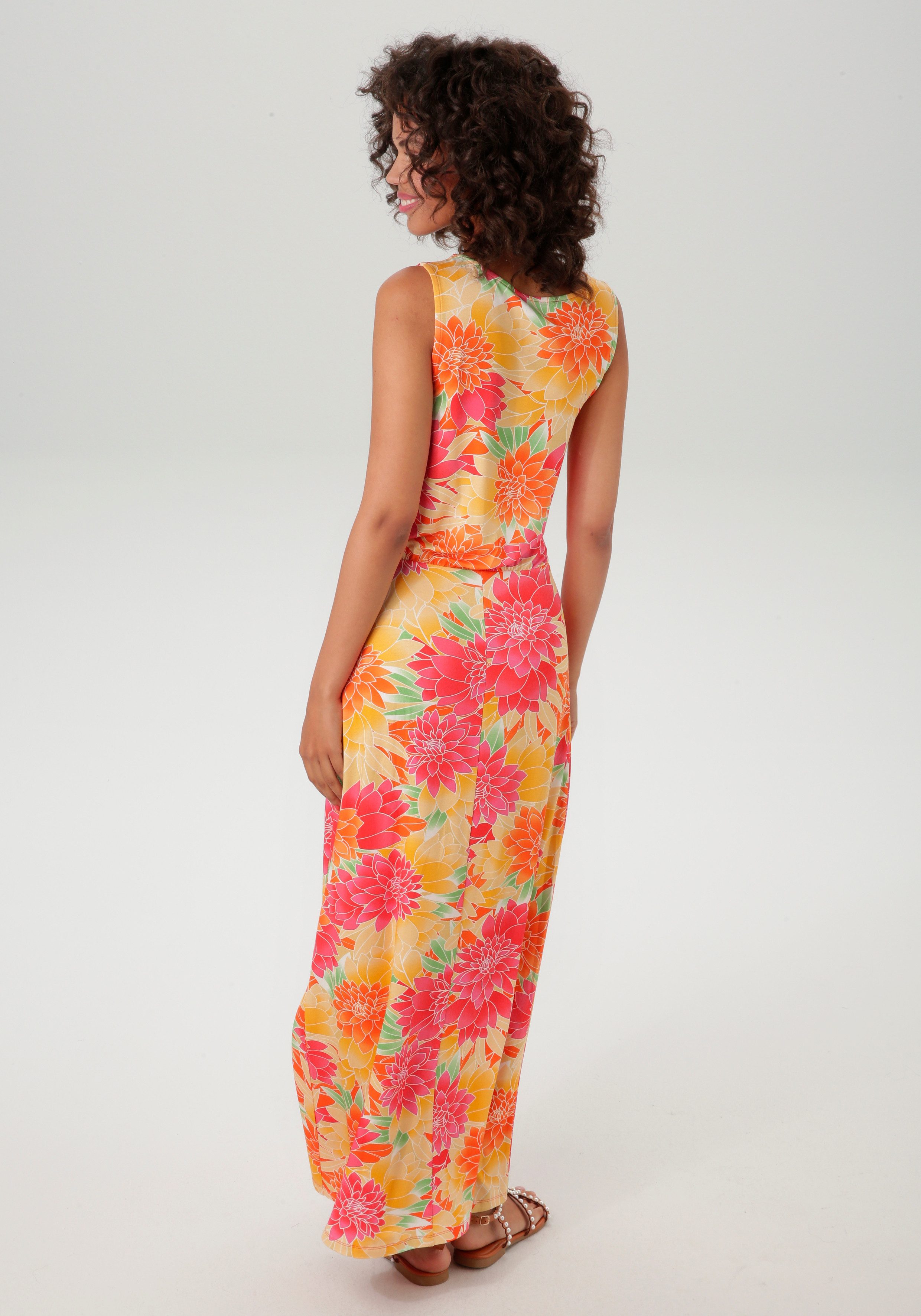 Aniston CASUAL Zomerjurk met grootformaat, kleurrijke bloemen bedrukt - nieuwe collectie