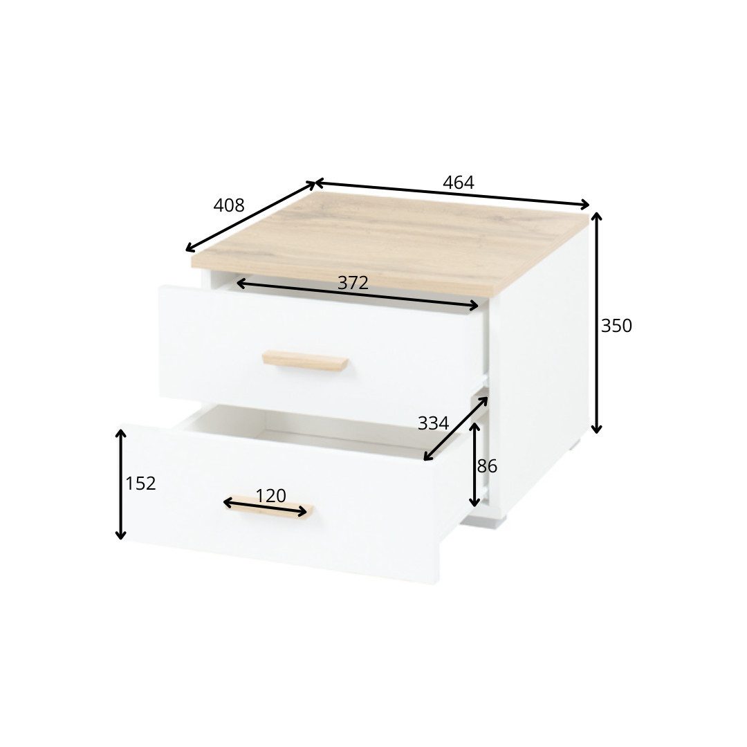 INOSIGN Nachtkastje Nachttafels Fabella (2 stuks), BxDxH 46,4x40,8x35 cm (set)