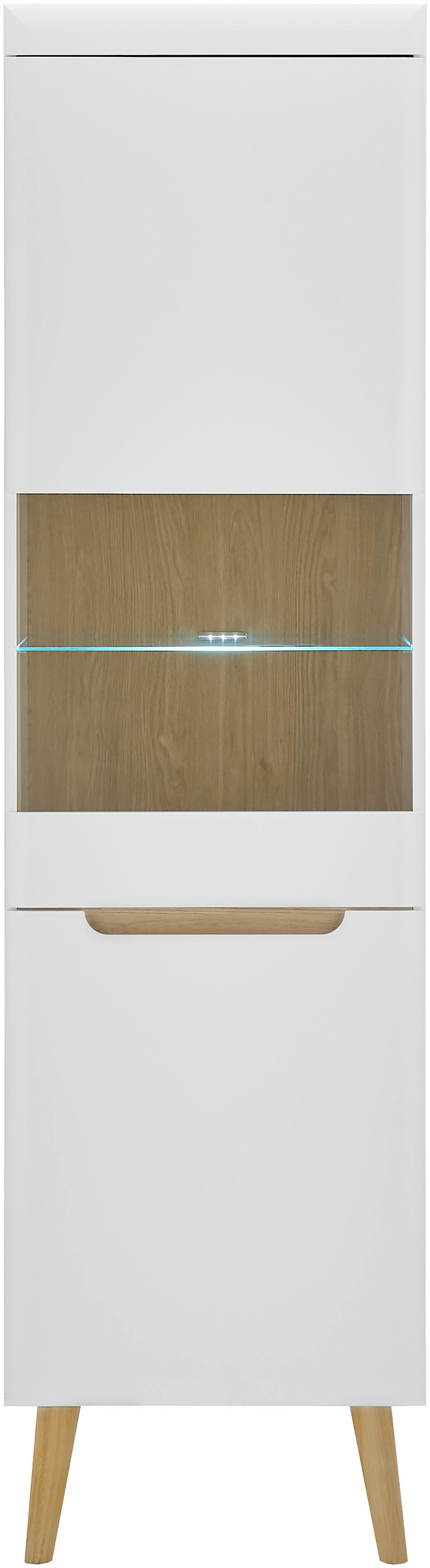 INOSIGN Vitrinekast Torge, hoge kast, glazen vitrine, staande vitrine, vitrinekast in drie verschillende kleuren beschikbaar, glazen deur & -bodem, 53 cm breed (1 stuk)