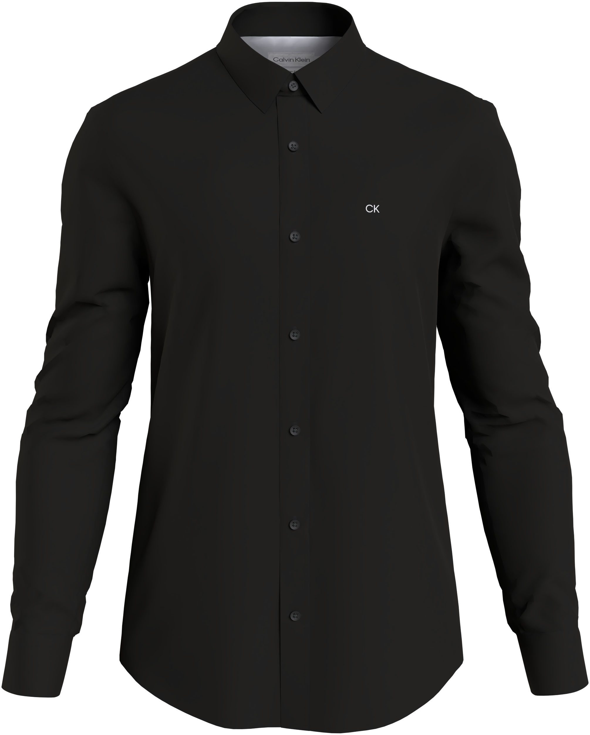 Calvin Klein Overhemd met lange mouwen BT_STRETCH POPLIN SLIM SHIRT in grote maten met doorlopende knoopsluiting