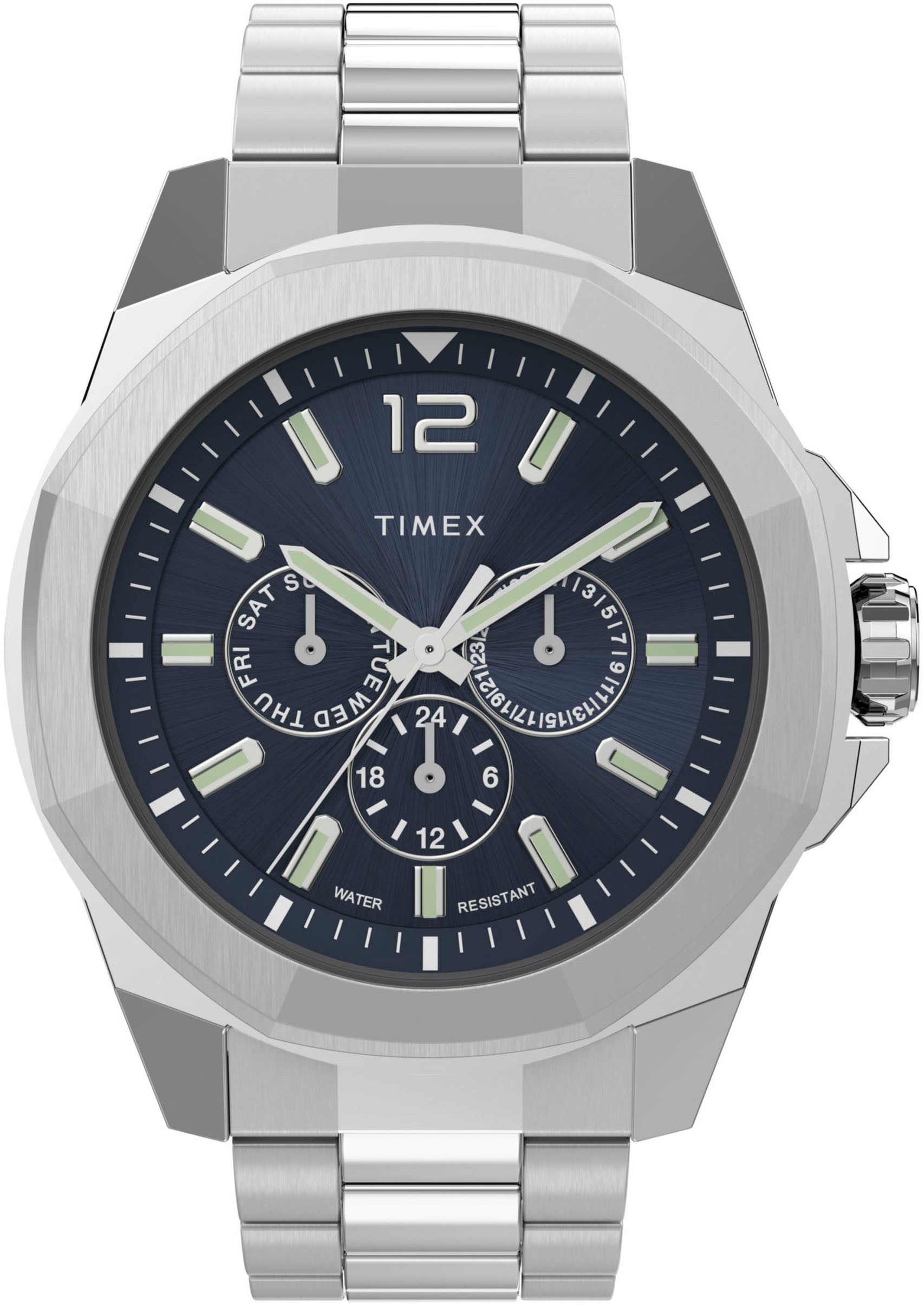 Timex Multifunctioneel horloge Essex Quarzuhr, horloge, herenhorloge, datum, oplichtende wijzers, analoog heren horloges zilver(kleur)