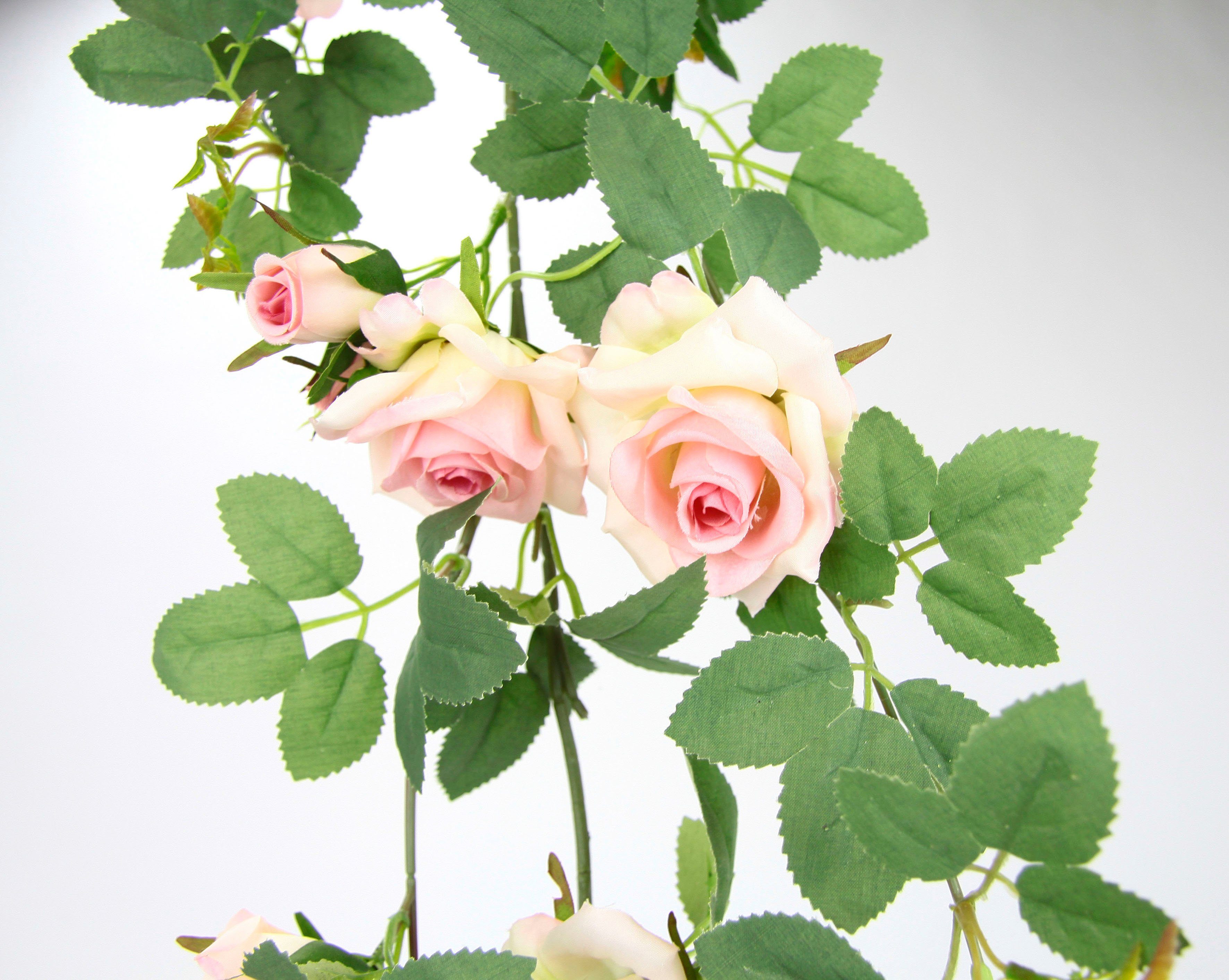 I.GE.A. Kunstbloem Rozenrank Kunstmatige rozen guirlande, kunstbloemen, hangend, bruiloft, kerst