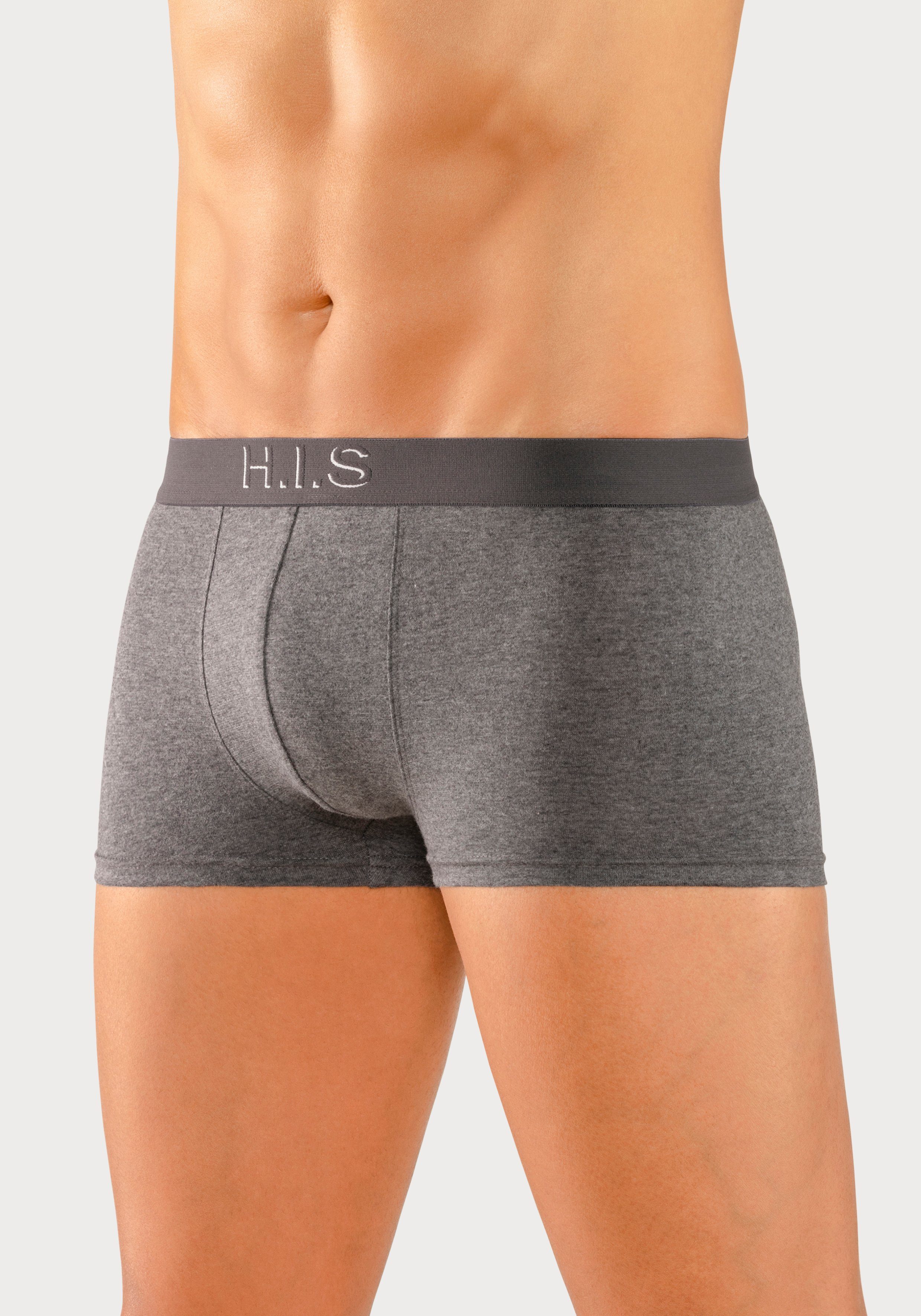 H.I.S Hipster strak zittende boxershorts aan de webband met logo-opdruk met 3d-effect (set, 5 stuks)