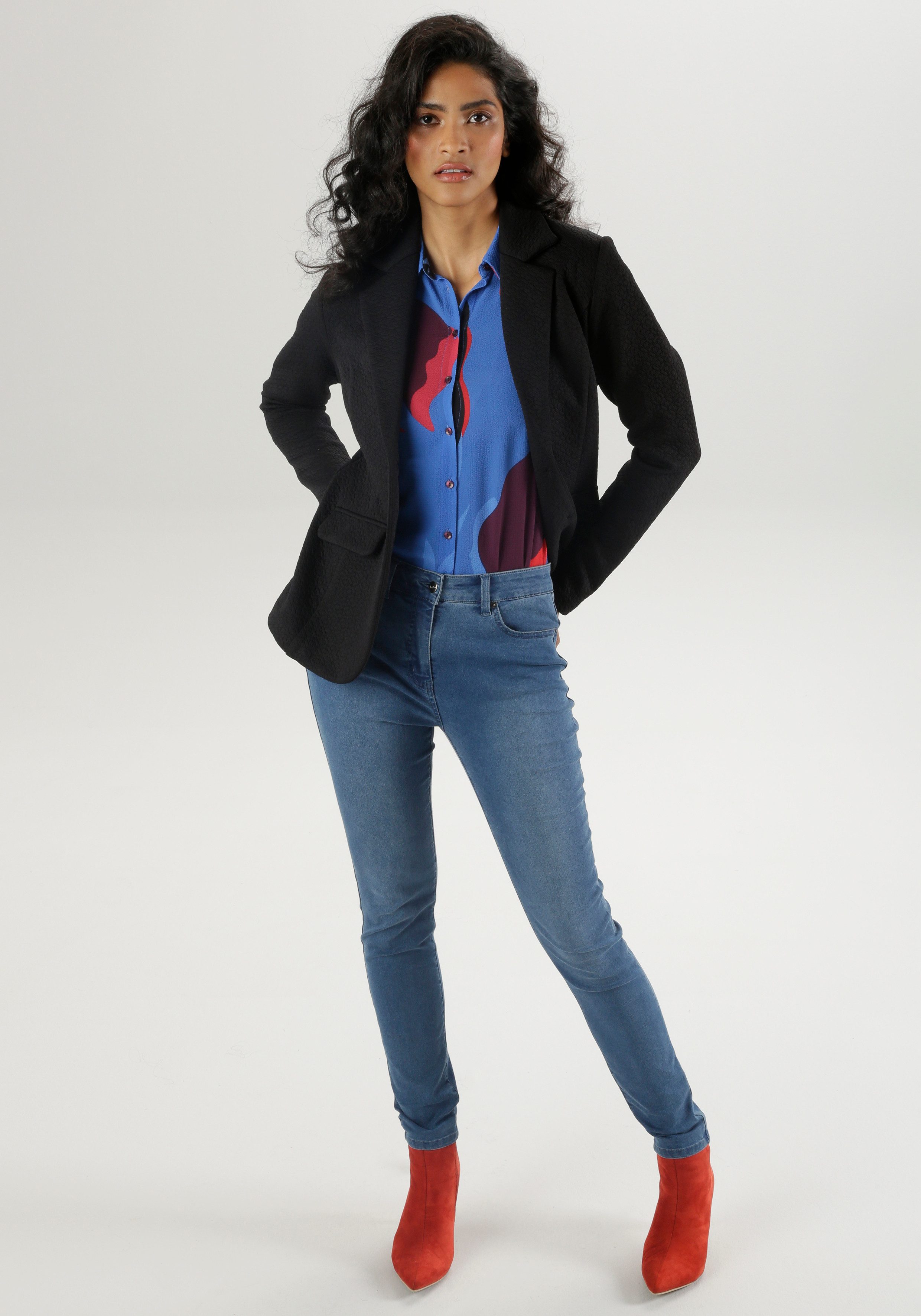 Aniston SELECTED Jerseyblazer met structuurmotief