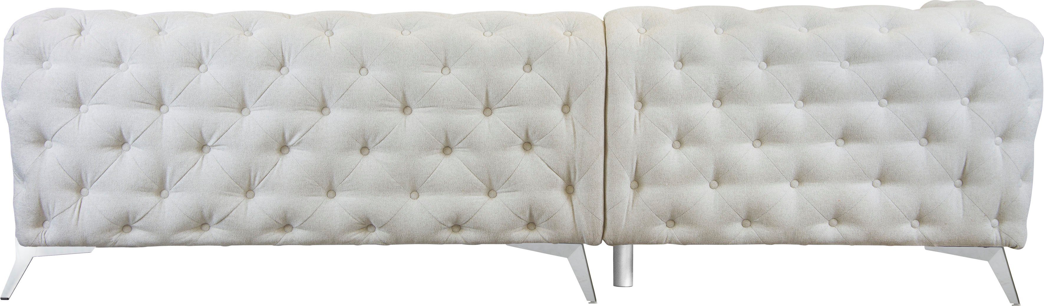 Leonique Chesterfield-bank Amaury L-vorm grote hoekbank, chesterfield-look, breedte 323 cm, kleur van de poten ter keuze
