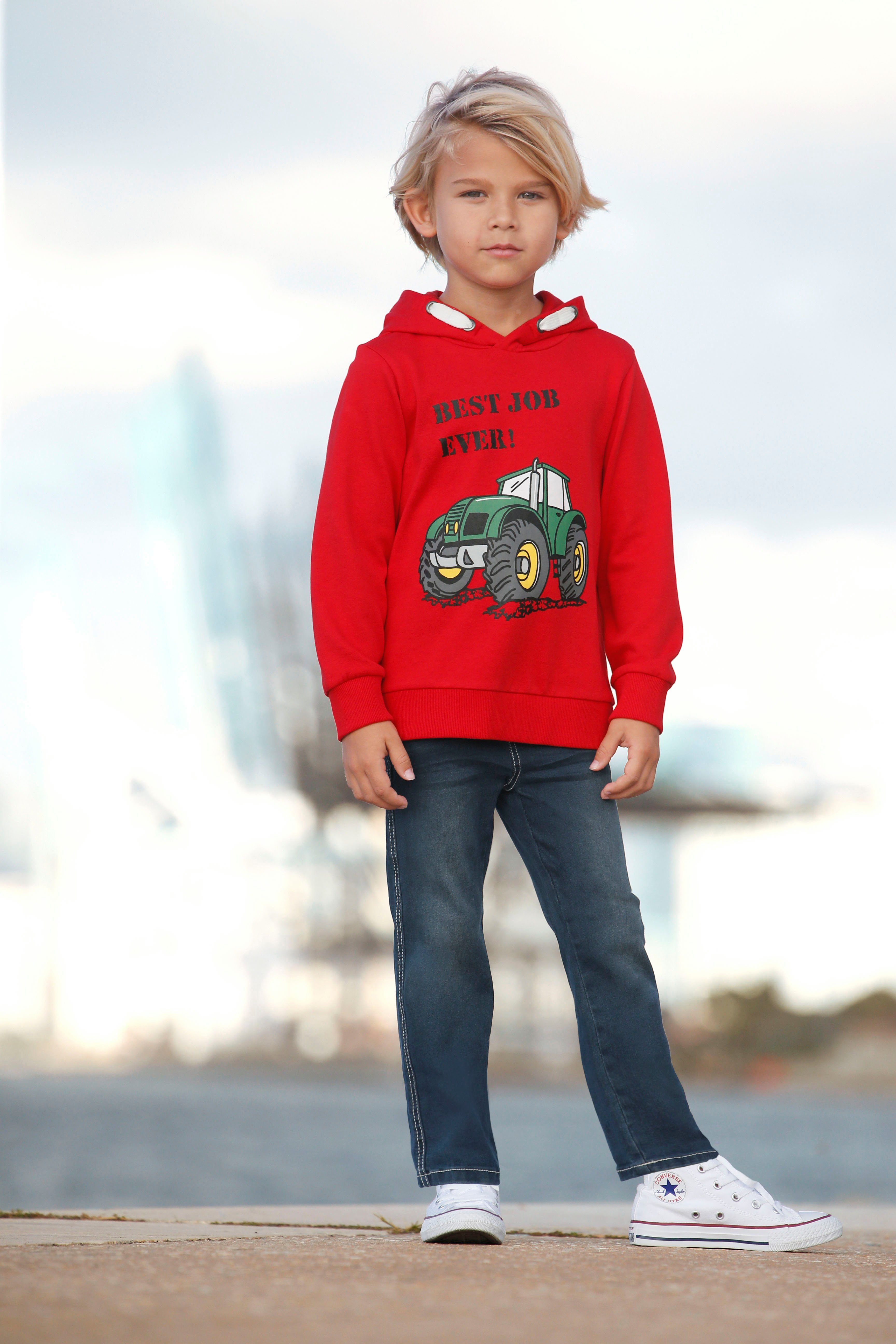 KIDSWORLD Comfortjeans , Stretch-Jeans voor kleine jongens comfortabele pasvorm, rechte pasvorm, met elastische taille