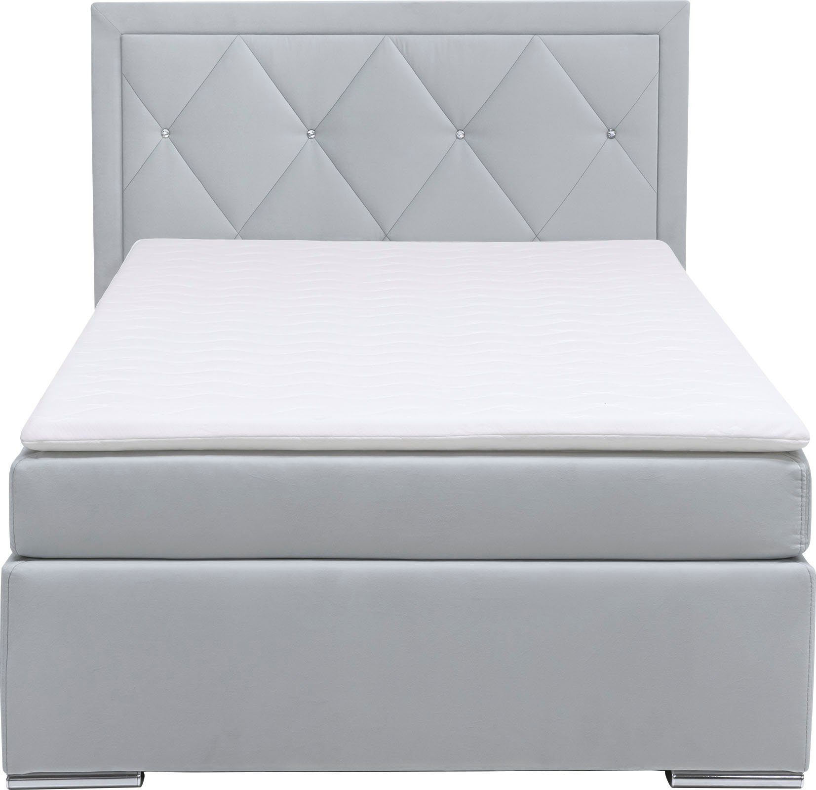 Leonique Boxspring Alfie, bestseller, optioneel met bedlade met strassteentjes in het hoofdbord, h2, h3 en h4 ter keuze