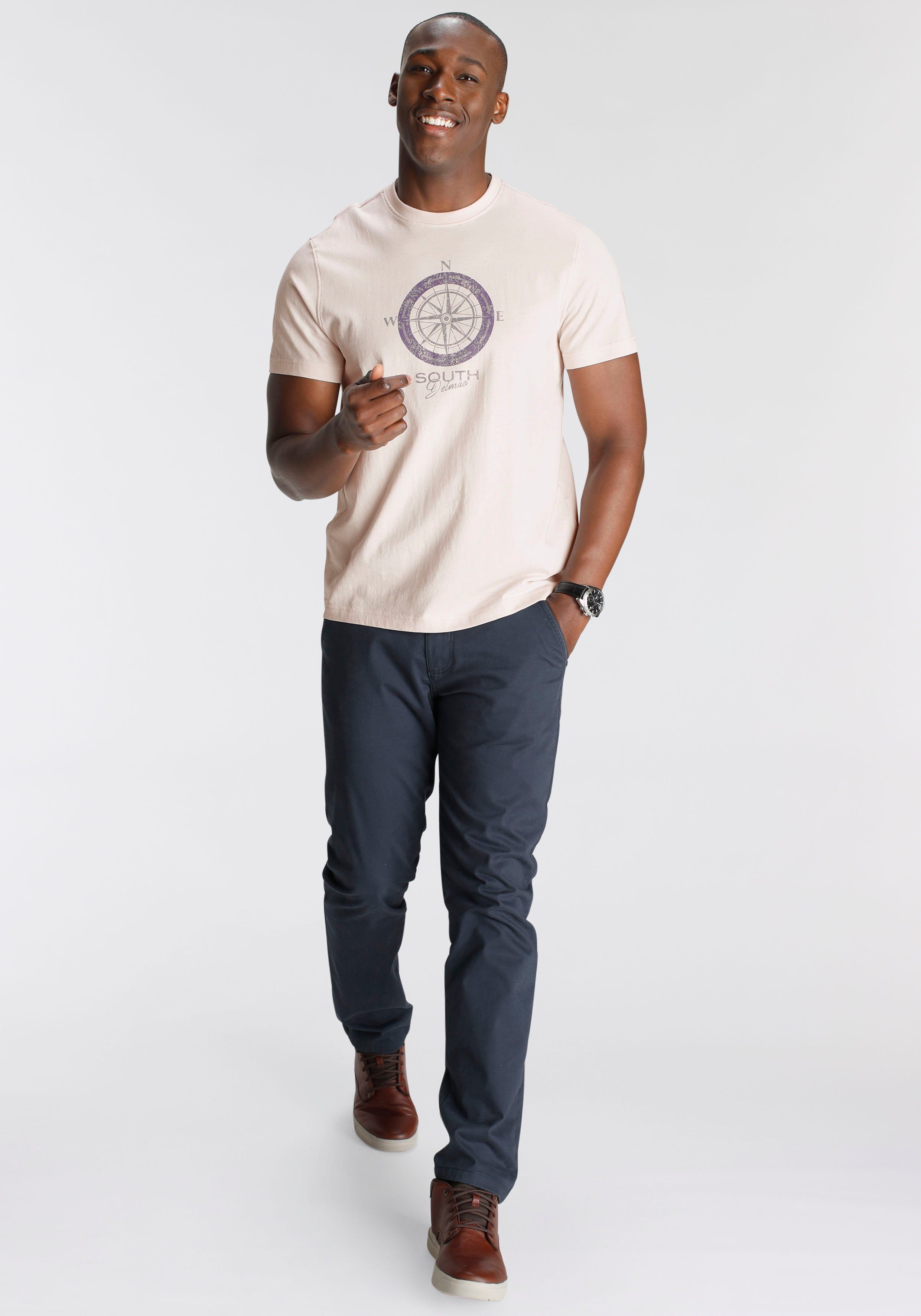 DELMAO T-shirt Korte mouw, bedrukt, ronde hals, van katoen