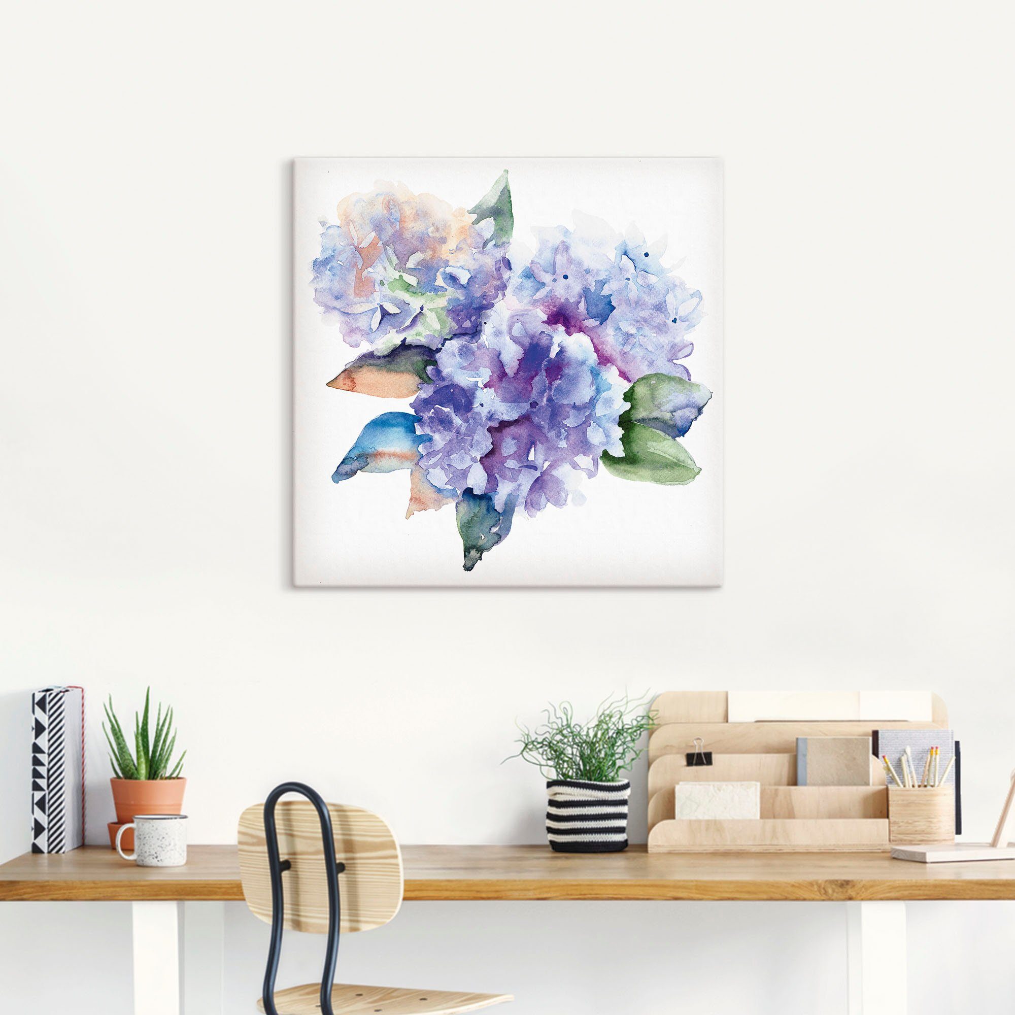 Artland Artprint Hortensia's als artprint op linnen, poster in verschillende formaten maten