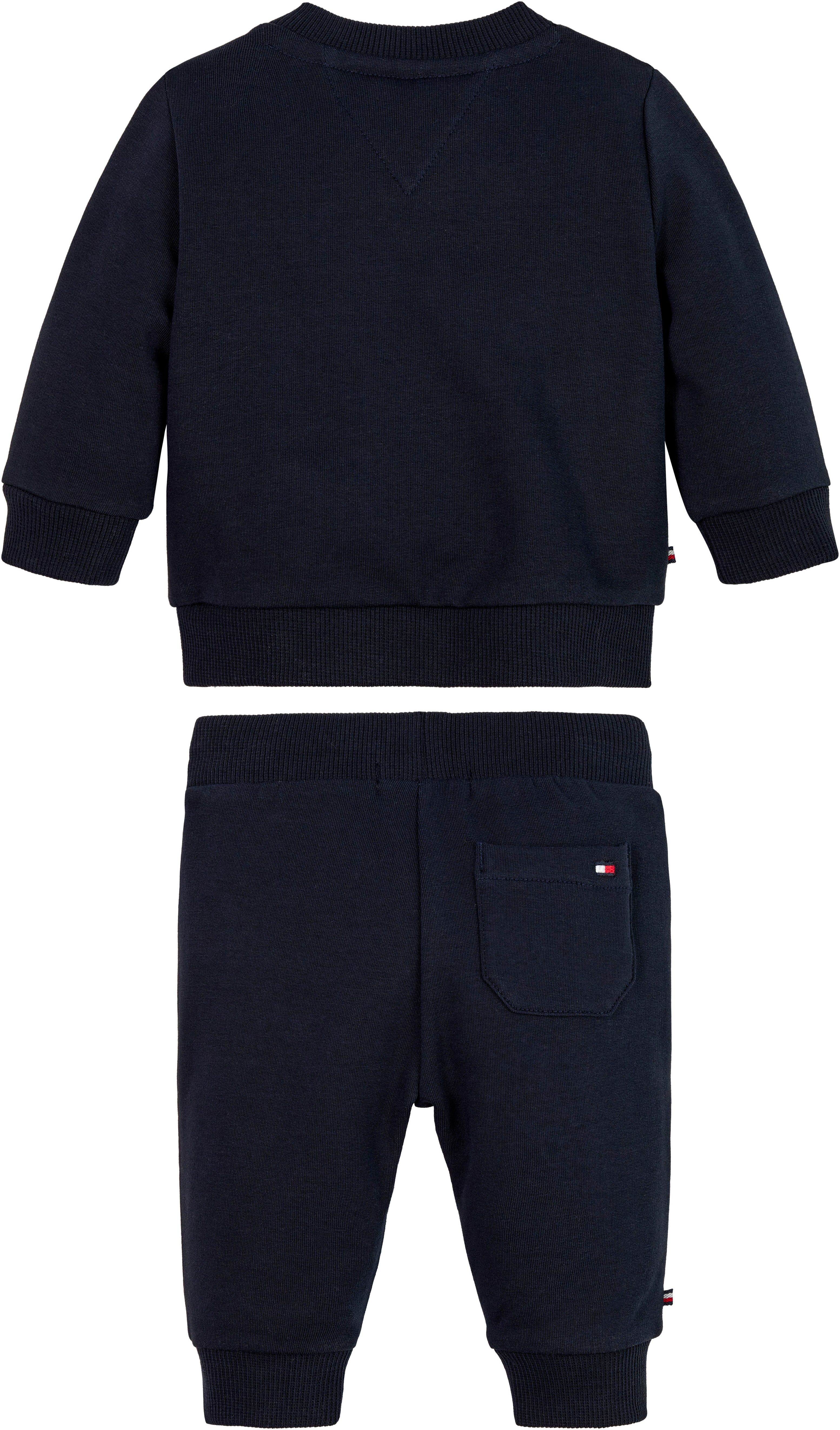 Tommy Hilfiger Shirt met lange mouwen en broek MONOTYPE OVAL 2 PIECE SET Baby tot 2 jaar, grote logoprint, print aan de halslijn (set, 2-delig, 2 stuks)