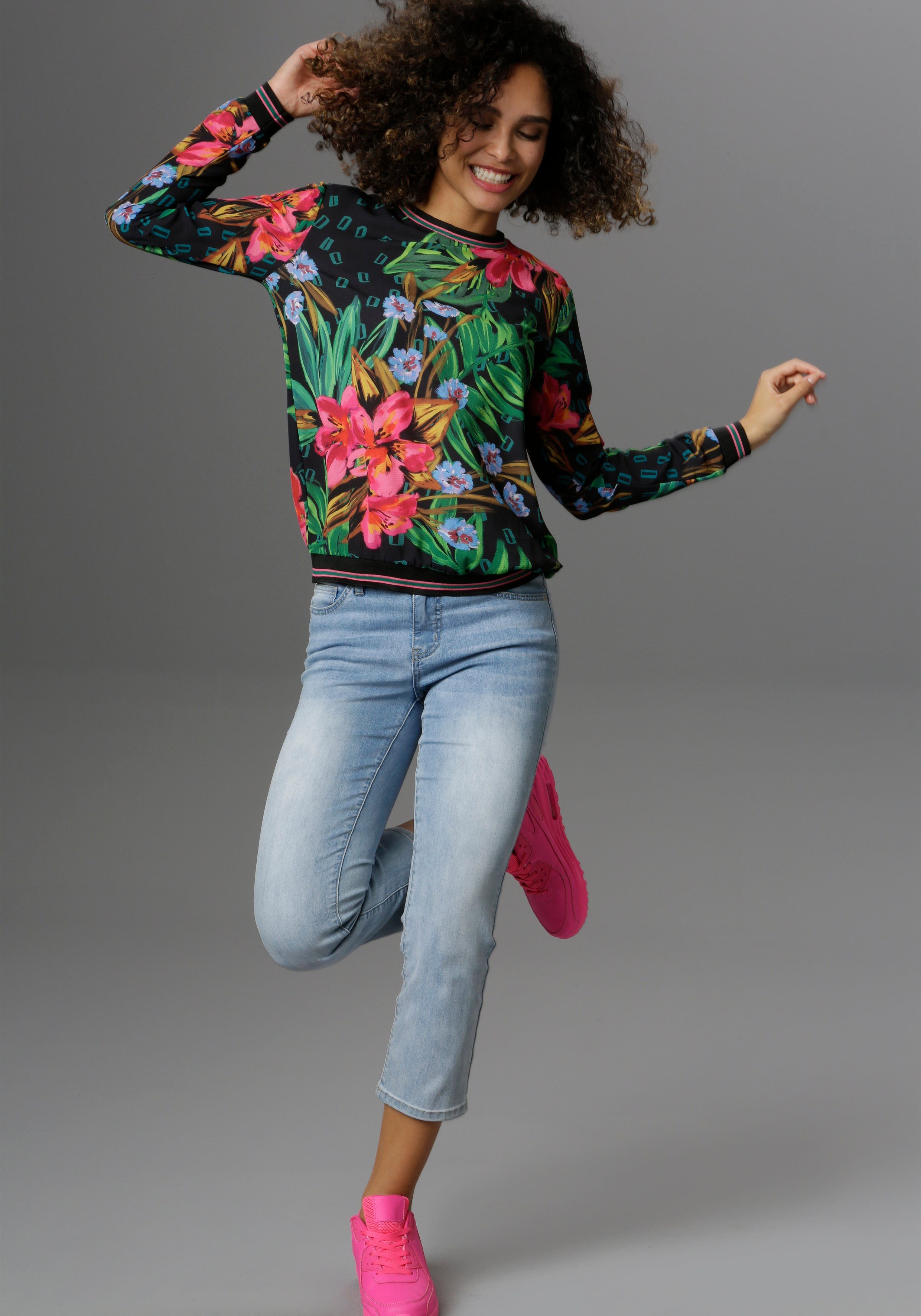 Aniston SELECTED Shirtblouse met gestreepte boorden
