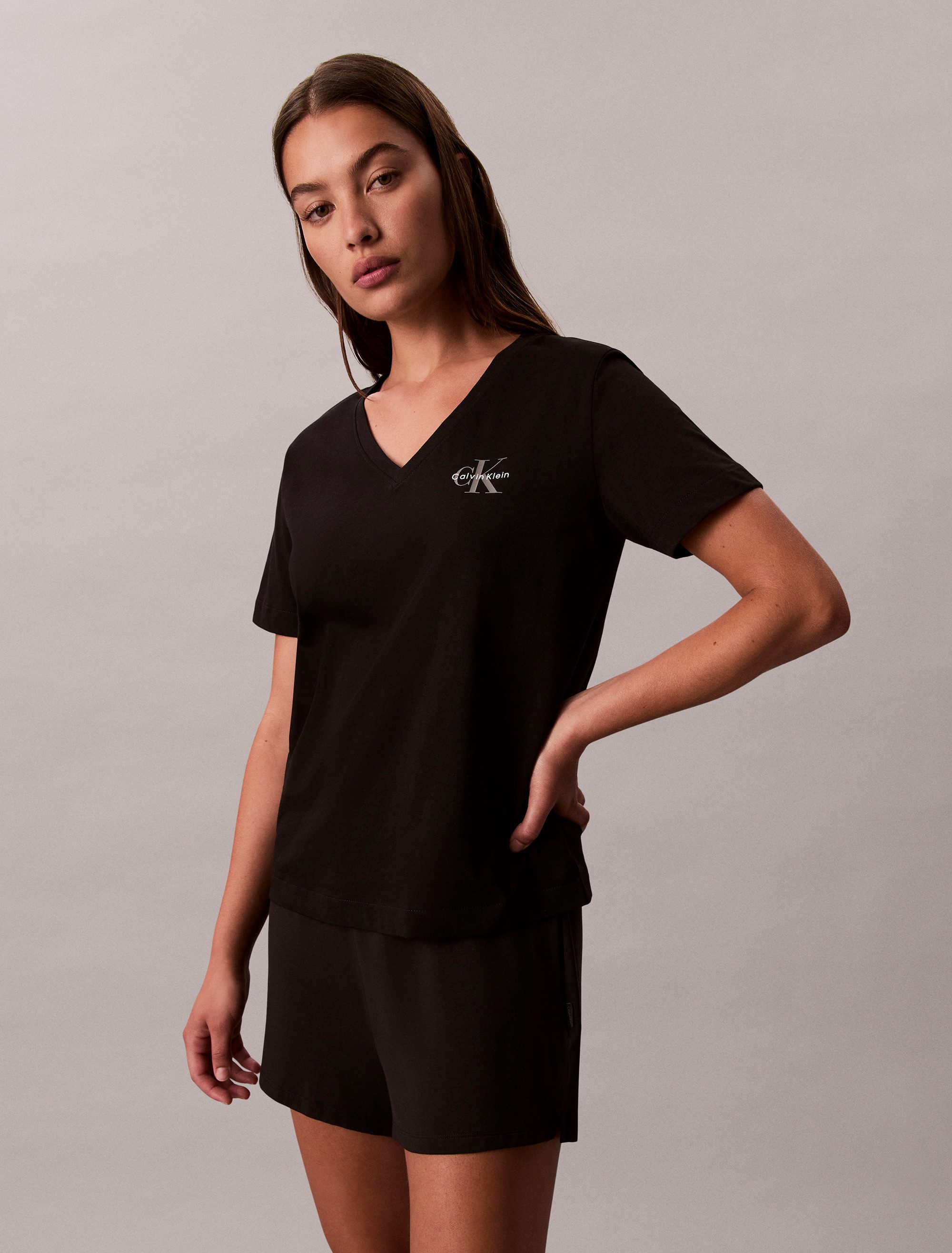Calvin Klein Shirt met korte mouwen A- Logo VN 2 pack Tee (Set van 2)