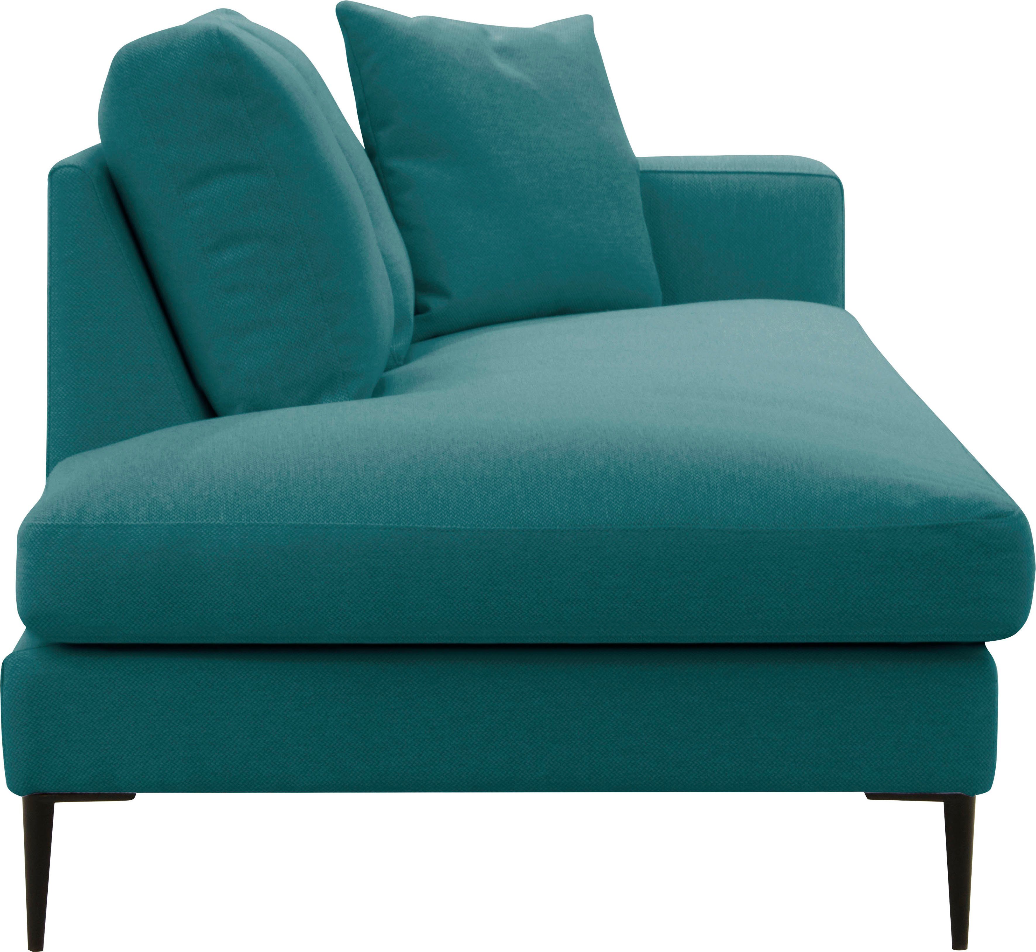 Leonique Récamier Cozy chaise longue, afmetingen B/D/H: 195/97/80 cm met los kussen en metalen poten, armleuning naar keuze links of rechts