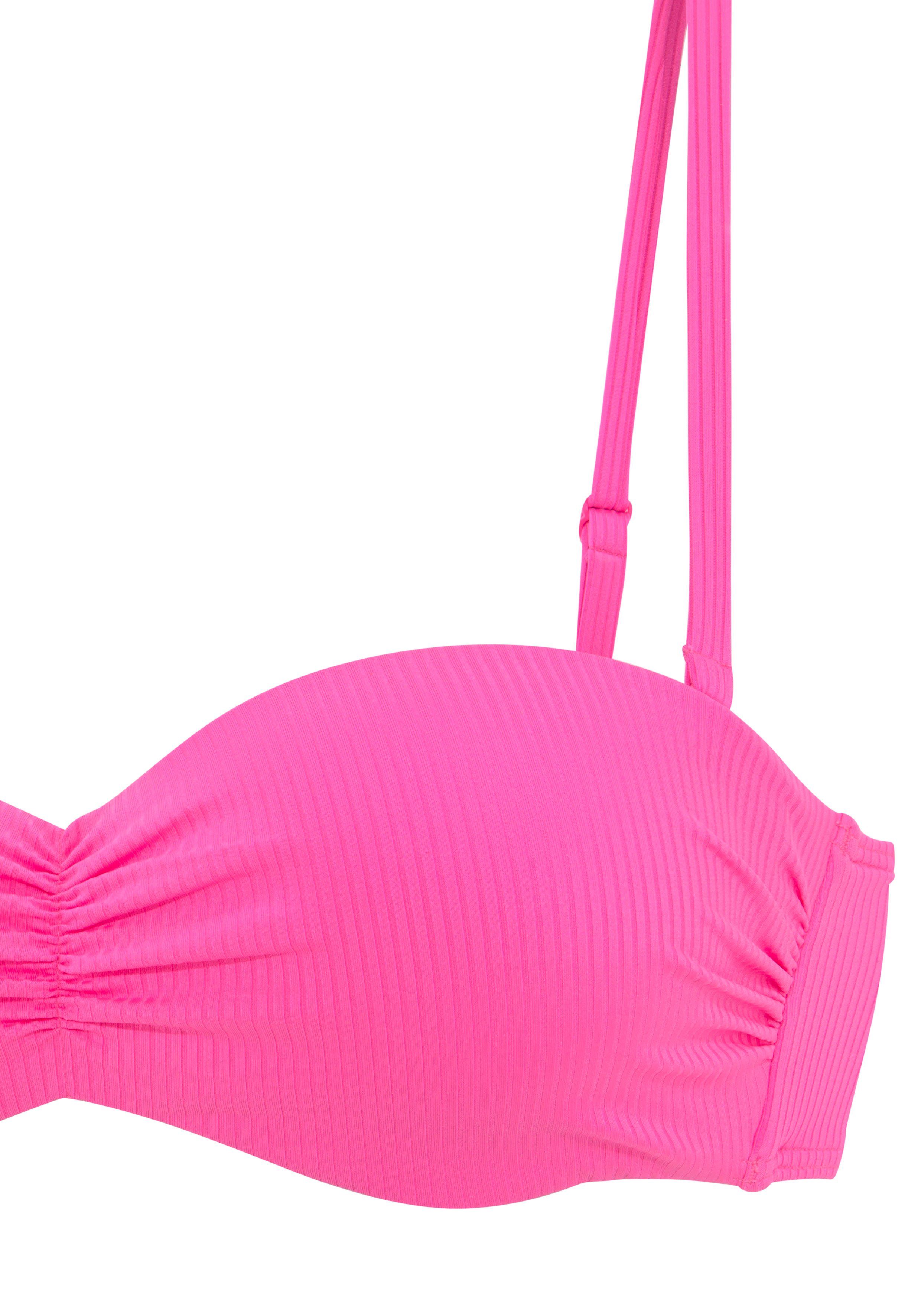 Venice Beach Bandeau-bikinitop Lucky van geribbelde structuurstof