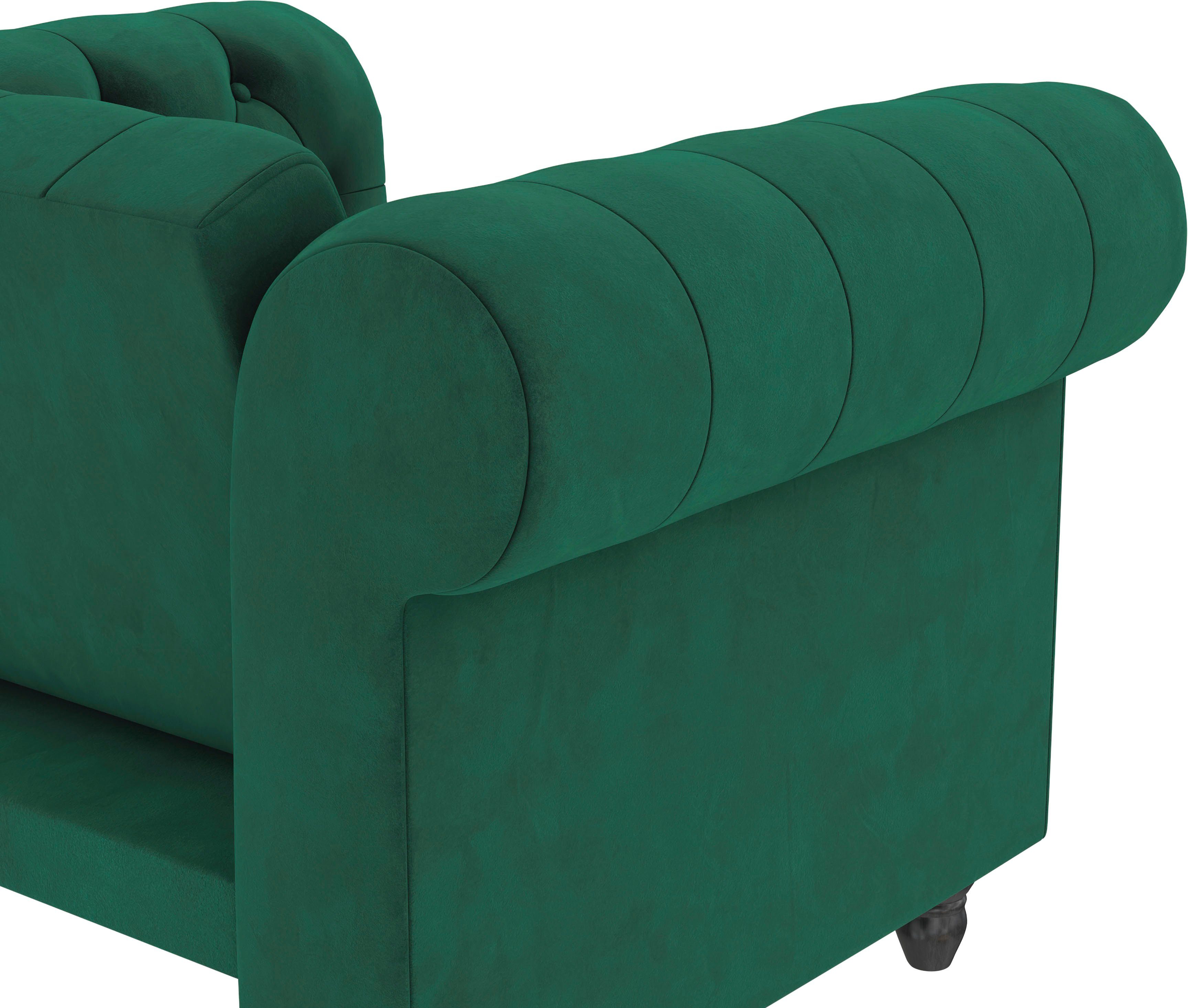 Dorel Home Chesterfield-fauteuil Felix met rugleuning 3-voudig verstelbaar, benen massief hout, zithoogte 46 cm
