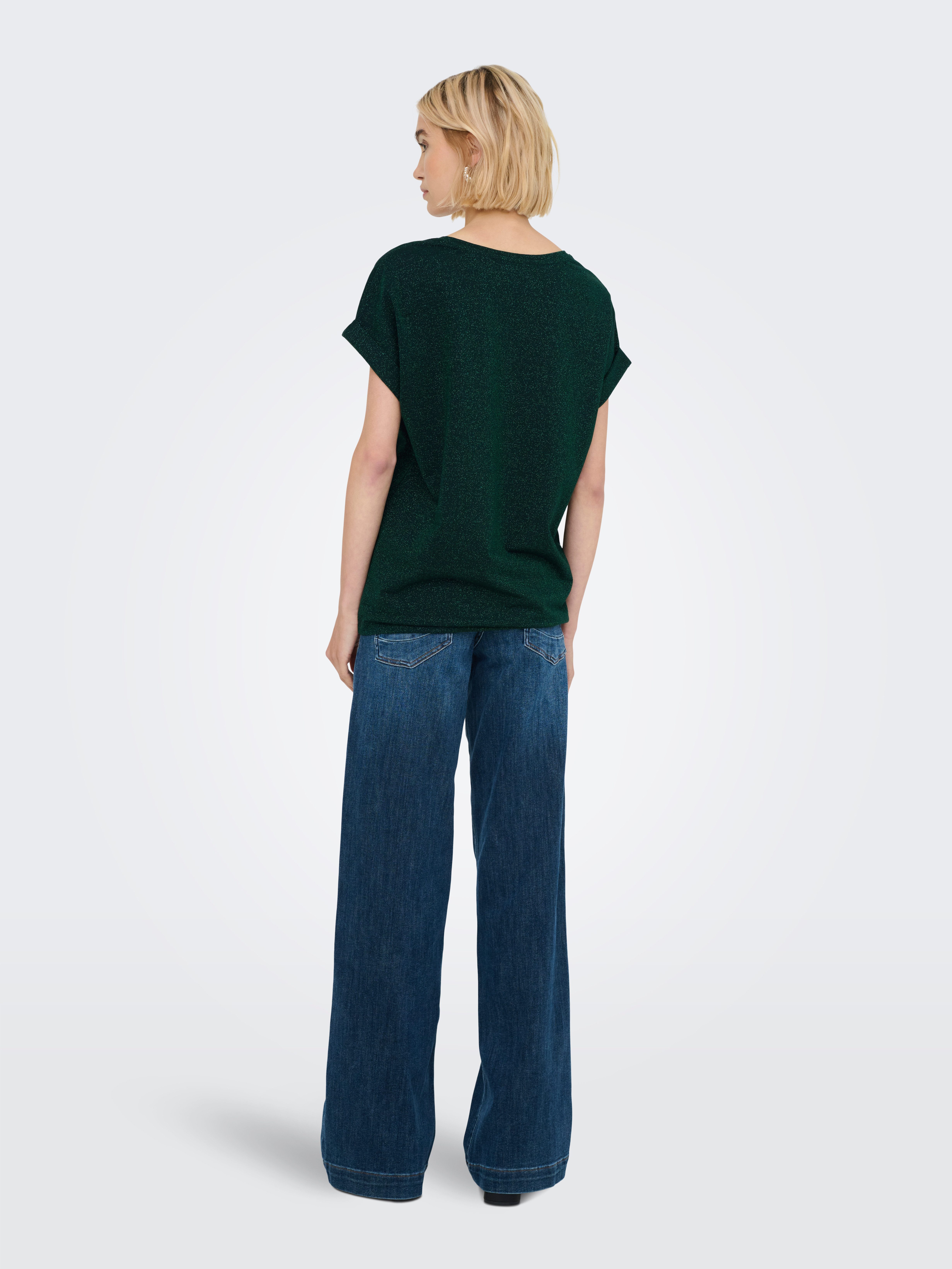 Only Shirt met korte mouwen ONLMOSTER GLITTER S/S TOP NOOS JRS