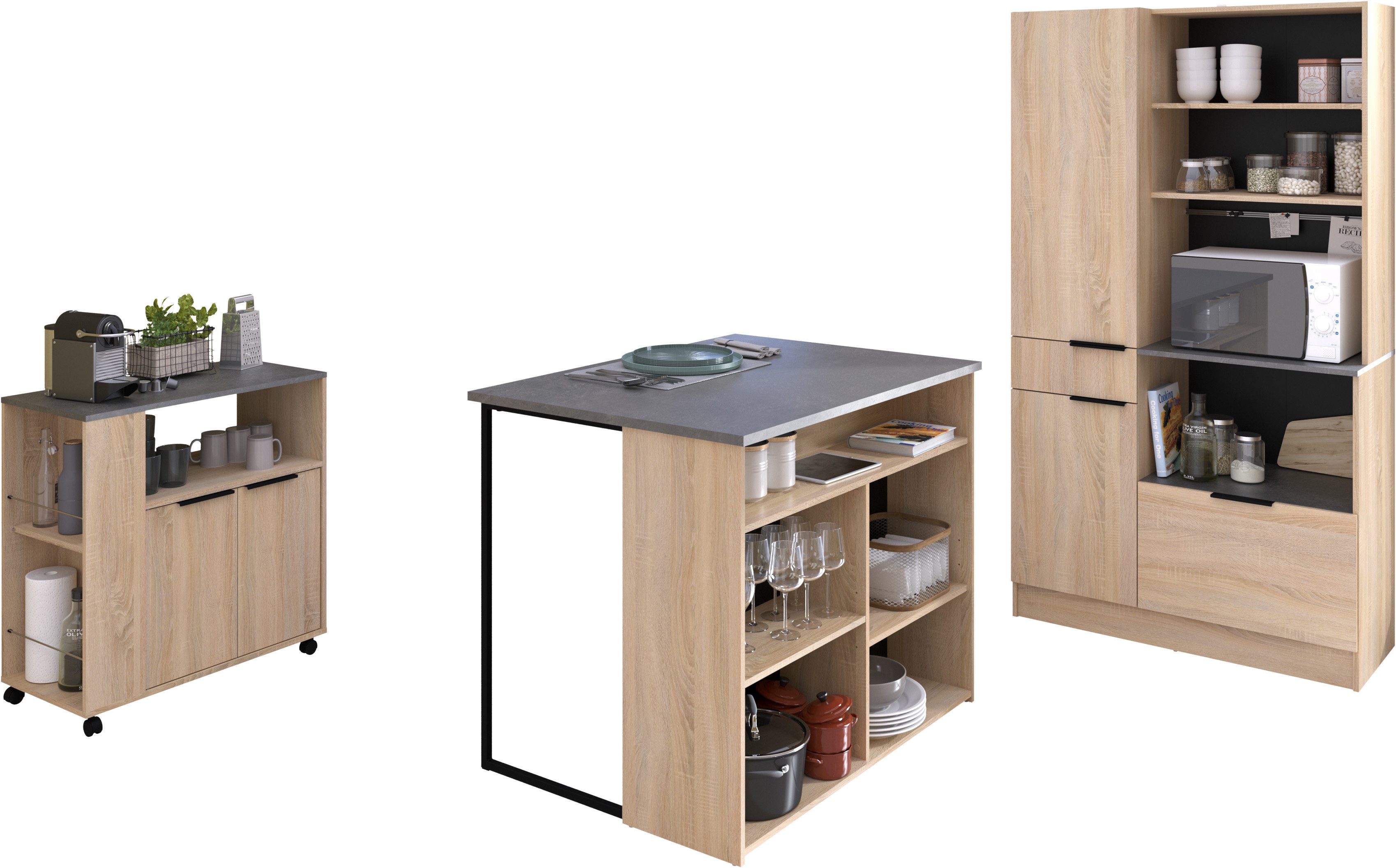 Parisot Kastenset Fumay 3 (set, 3 stuks) garderobekasten bruin