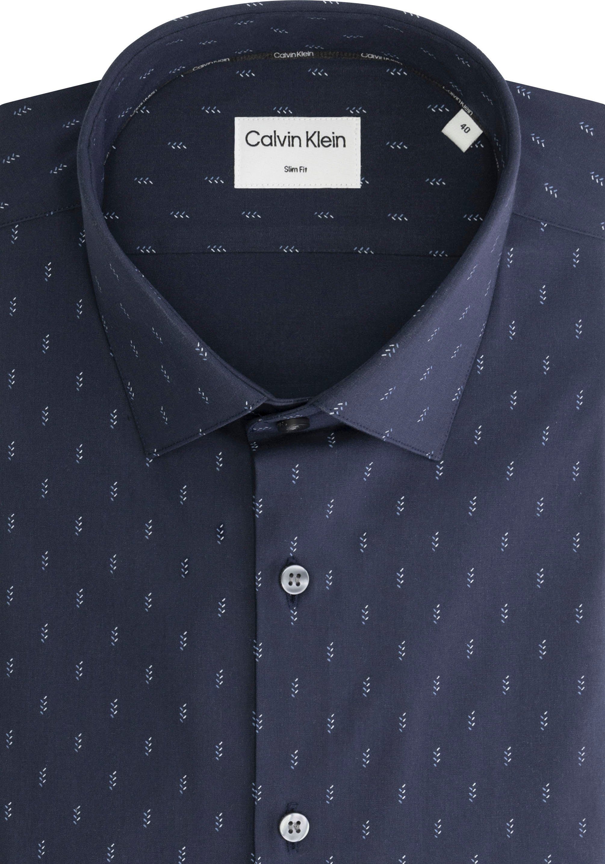 Calvin Klein Overhemd met korte mouwen POPLIN LEAF PRINT SLIM SHIRT