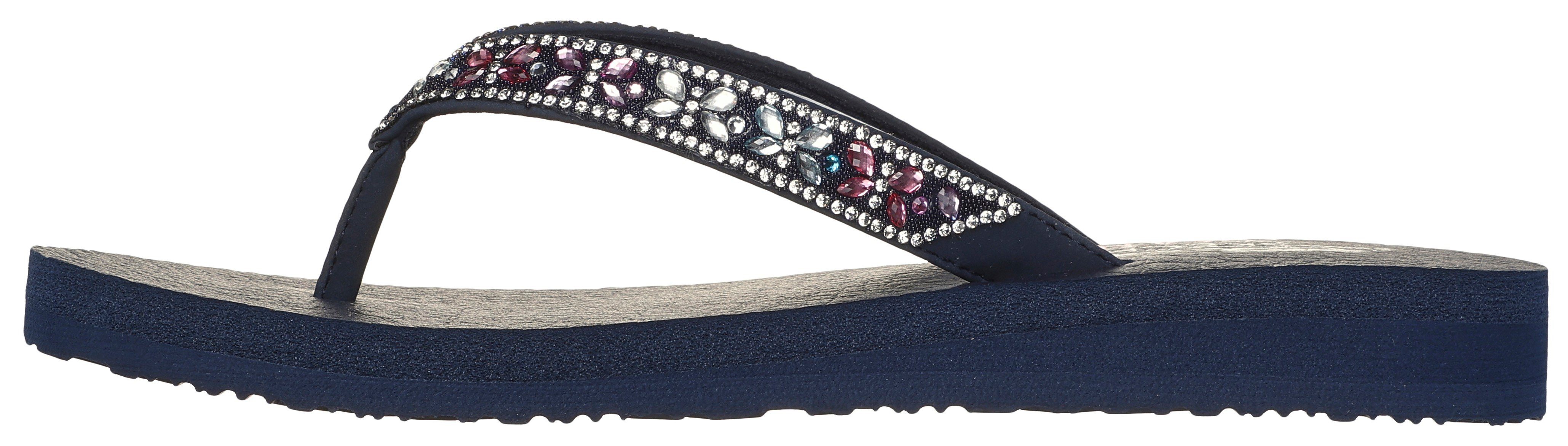 Skechers Teenslippers MEDITATION-BUTTERFLY GARDEN , zomerschoen, slippers, poolslides met fonkelende glittersteentjes