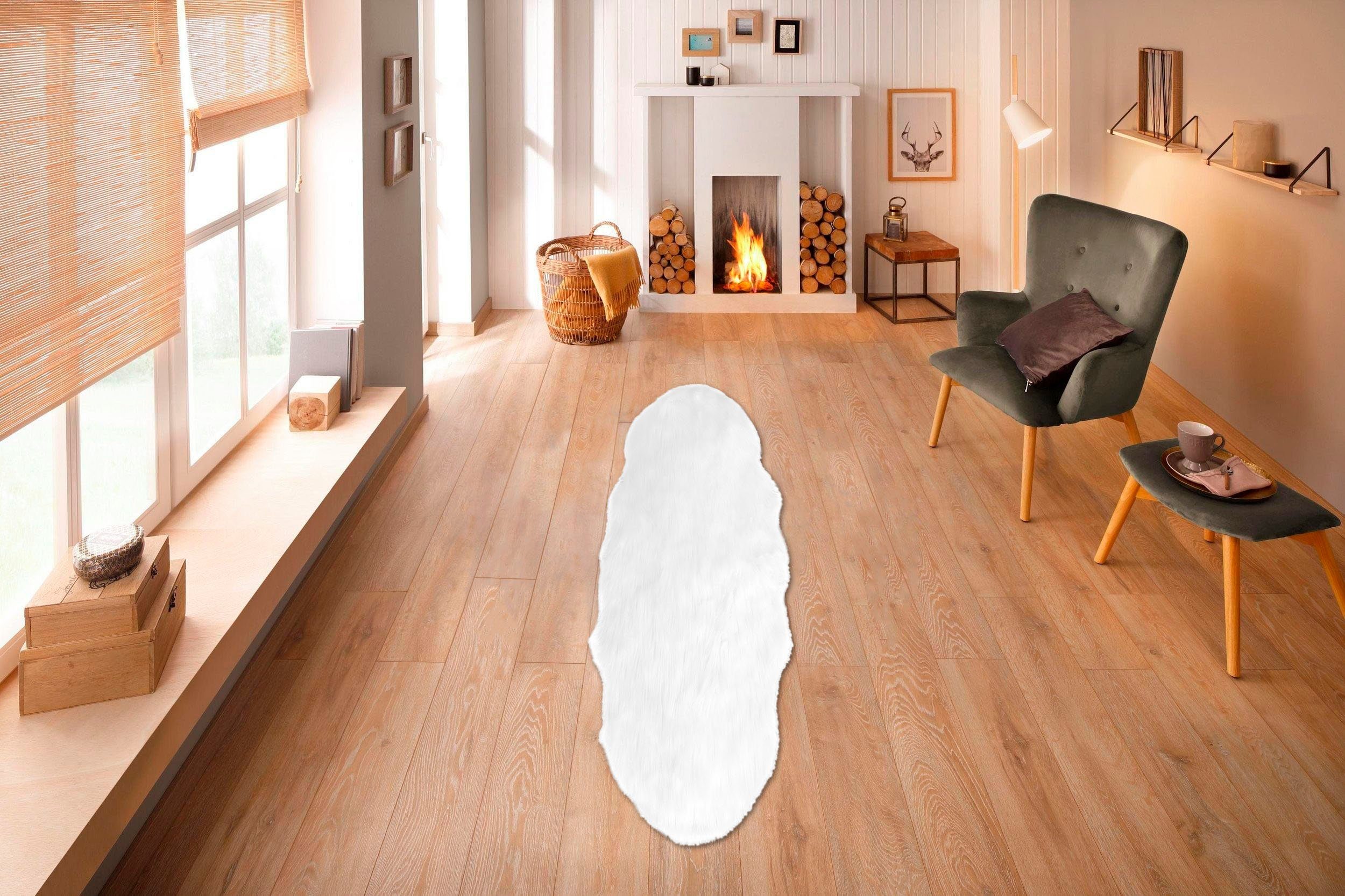 my home Hoogpolig vloerkleed Valeria schapenvacht tapijt knuffelig Imitatiebont, vachtmodel, zachte vloerkleden, slaapkamer, woonkamer