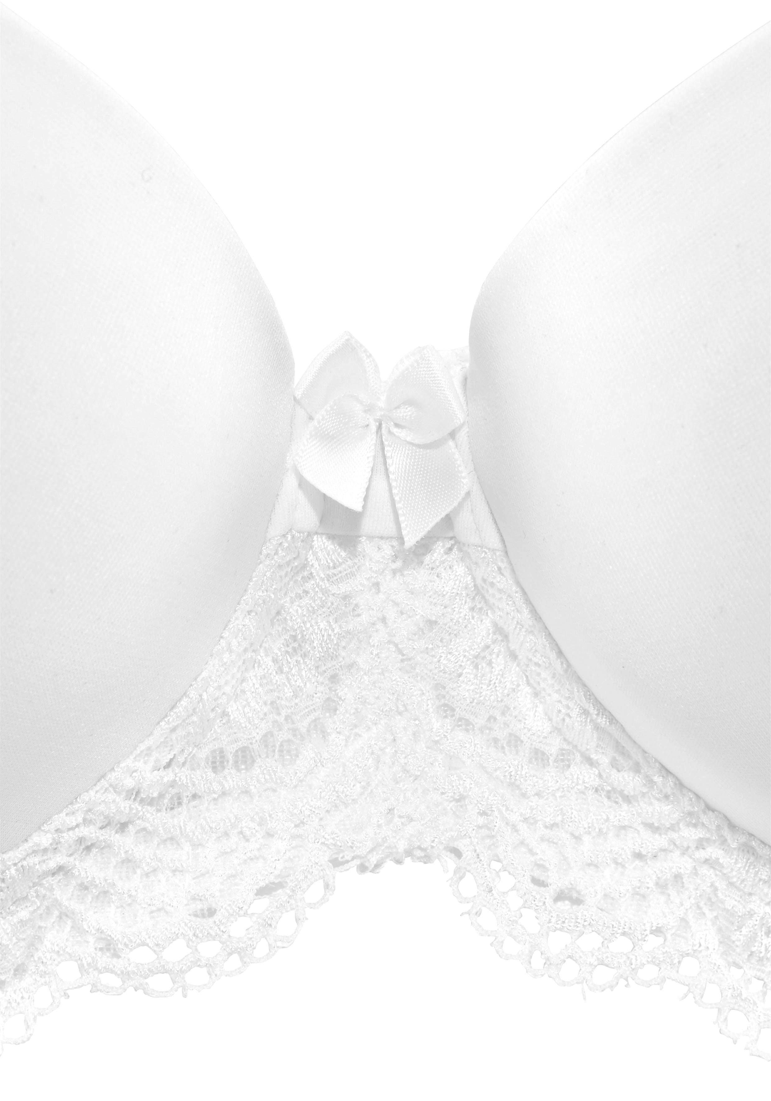 Lascana Bh met steuncups met beugels, naadloze voorgevormde cups, kanten details, lingerie