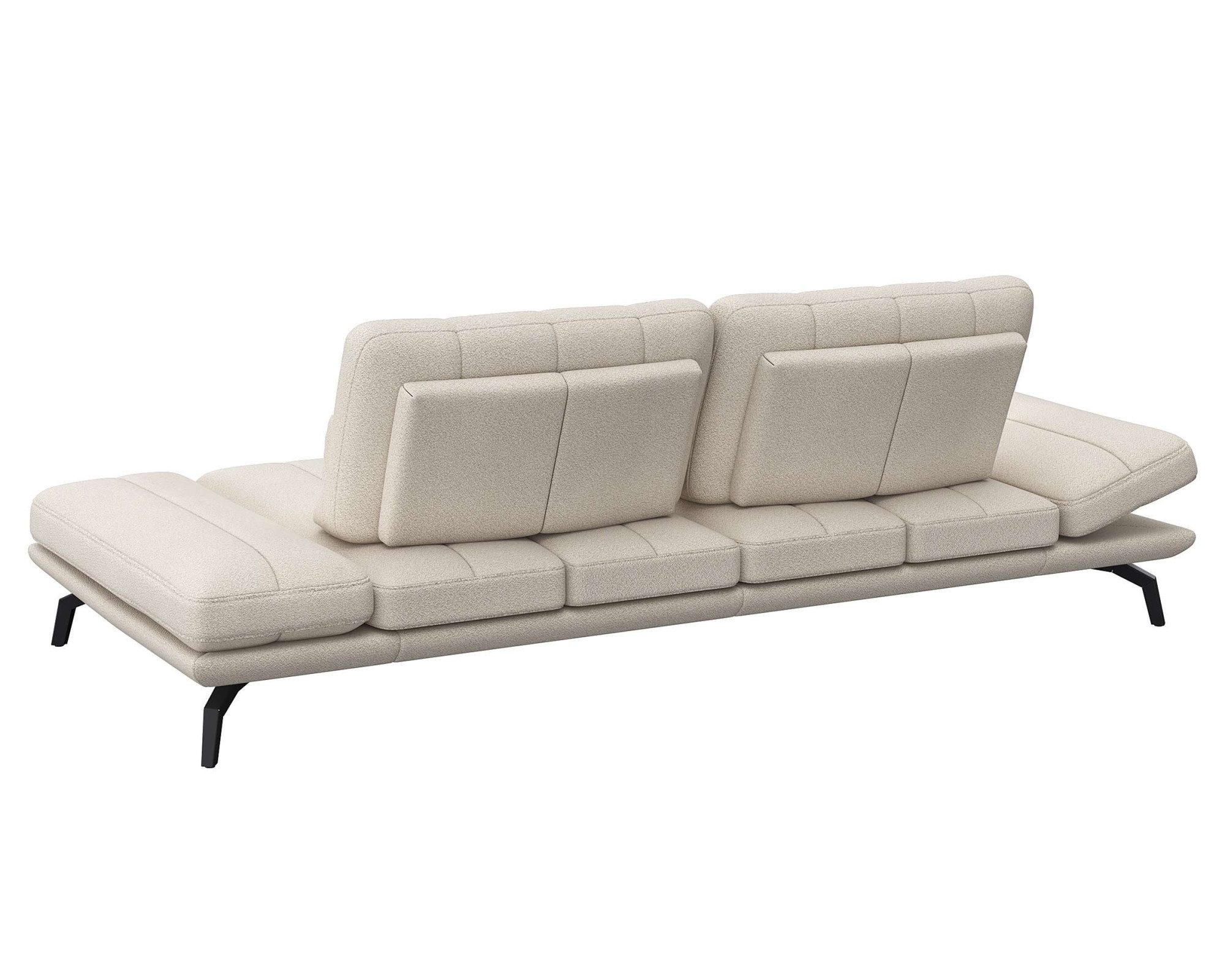 FLEXLUX 3-zitsbank Tropea multifunctionele bank, designbank, relaxfunctie, tv-bank, met armleuningverstelling en zitdiepteverstelling, breedte 252 cm