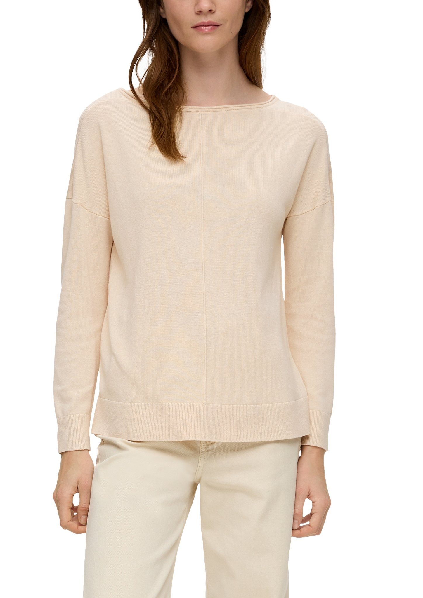 S.Oliver Trui met ronde hals met drop-shoulder naad ontwerp