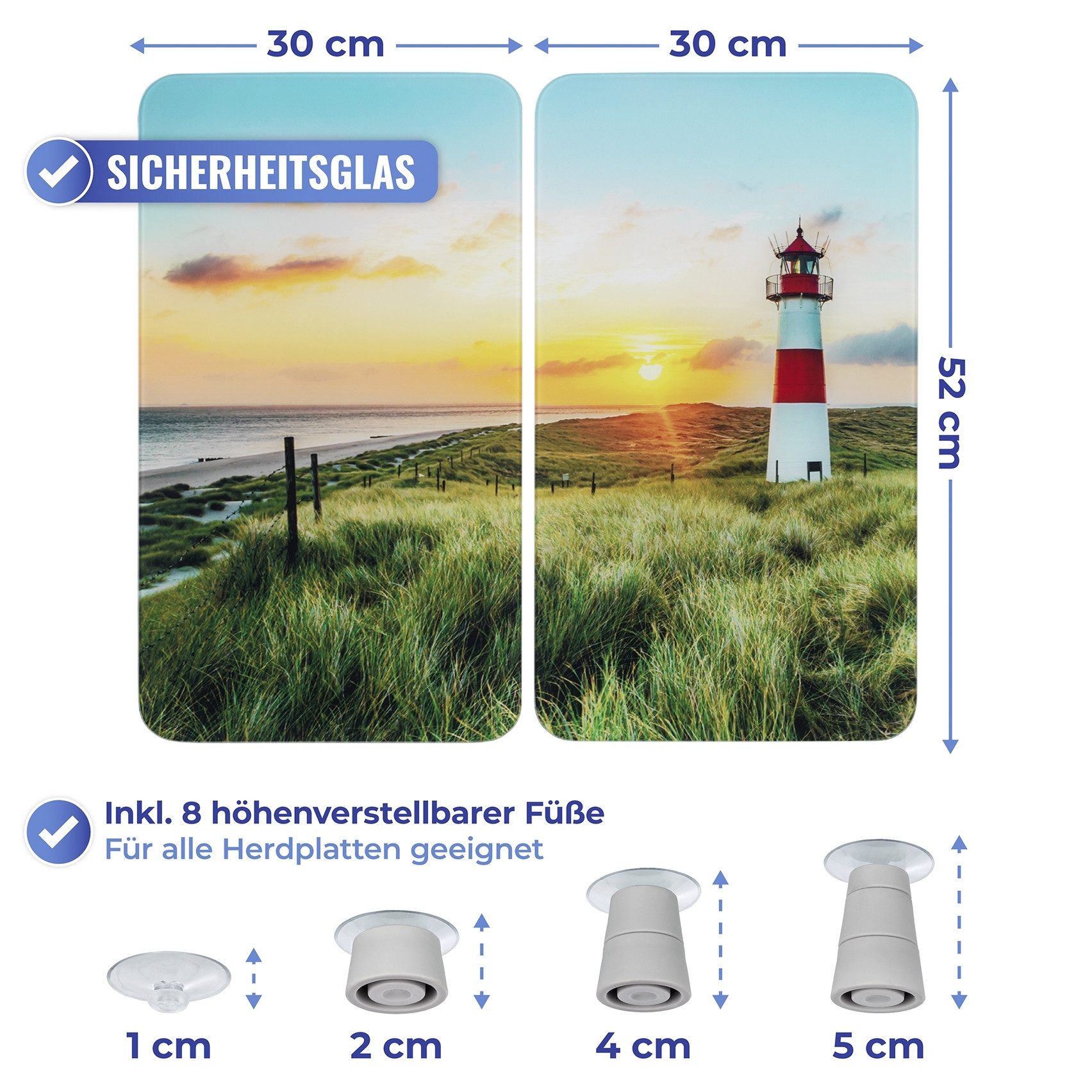 Maximex Kookplaatdeksel Universeel Model Vuurtoren (set, 2-delig)