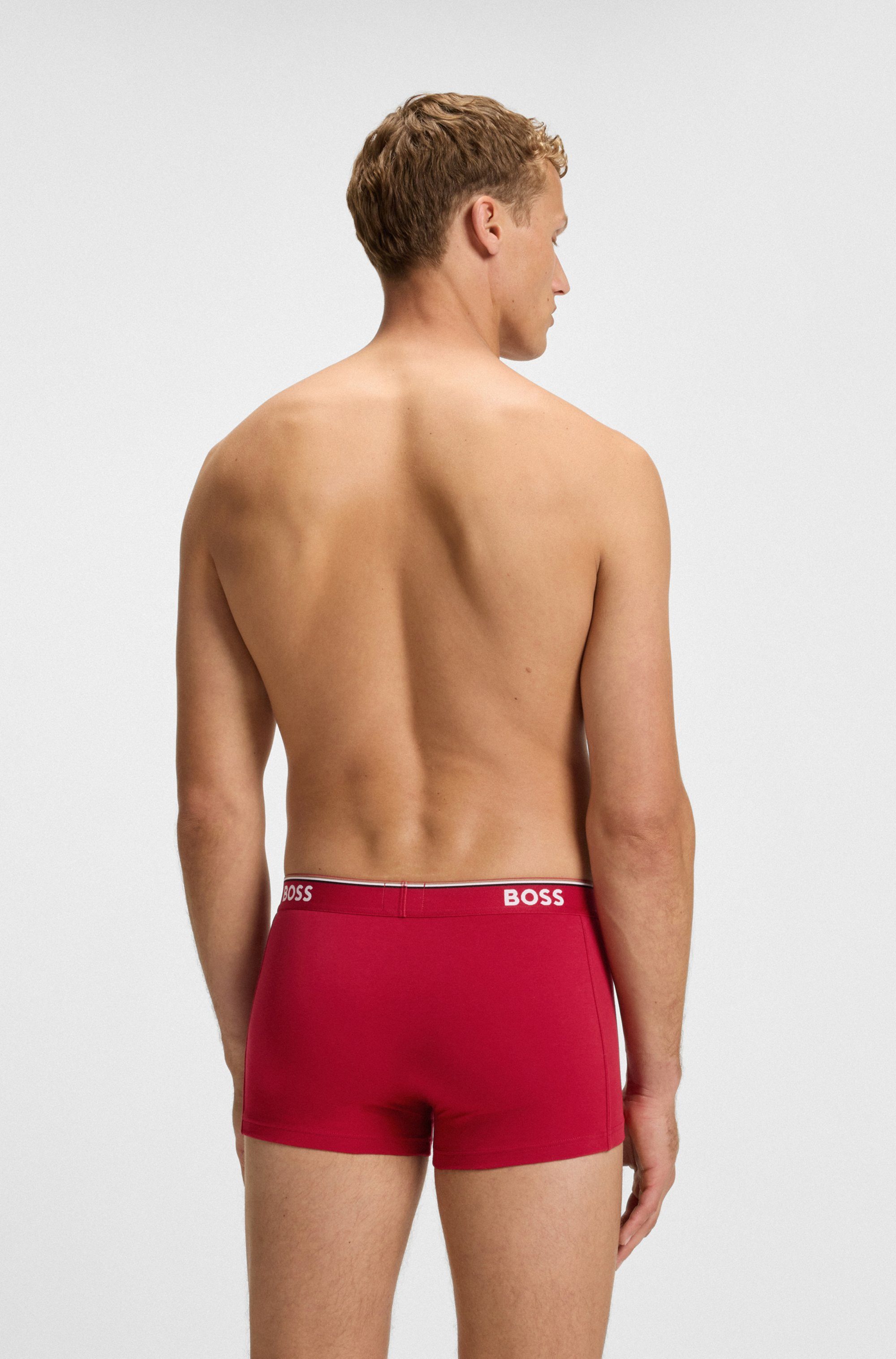 BOSS Boxershort TRUNK 3 PACK BOSS opdruk op de tailleband (3 stuks)