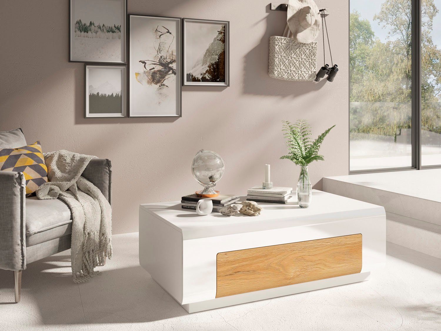 INOSIGN Salontafel Toledo, breedte 110 cm elegante salontafel met hoogglanselementen