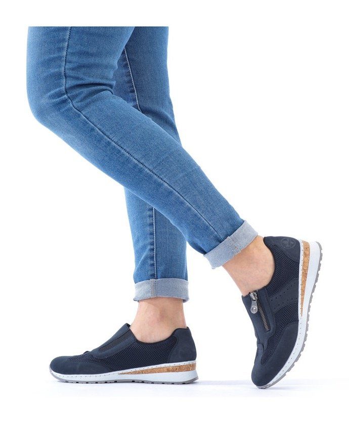 Rieker Slip-on sneakers Slippers, instapschoenen, vrijetijdsschoenen in materiaalmix