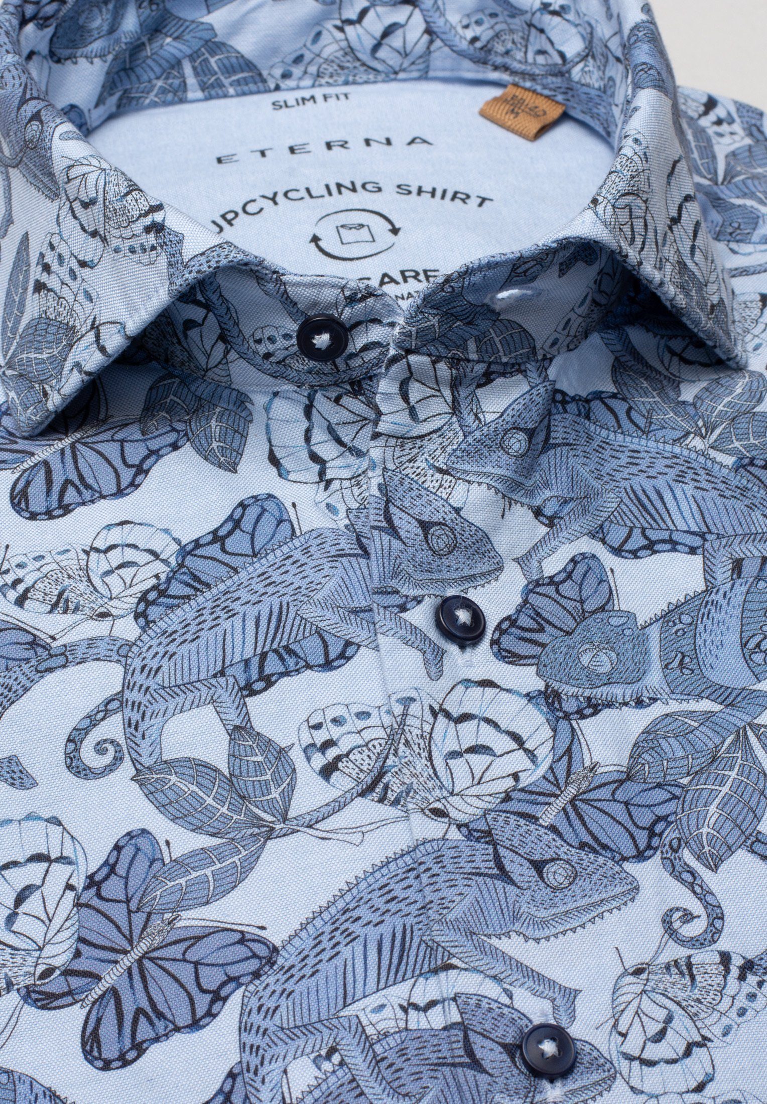 Eterna Overhemd met korte mouwen Slim fit EASY IRON (gemakkelijk te strijken)