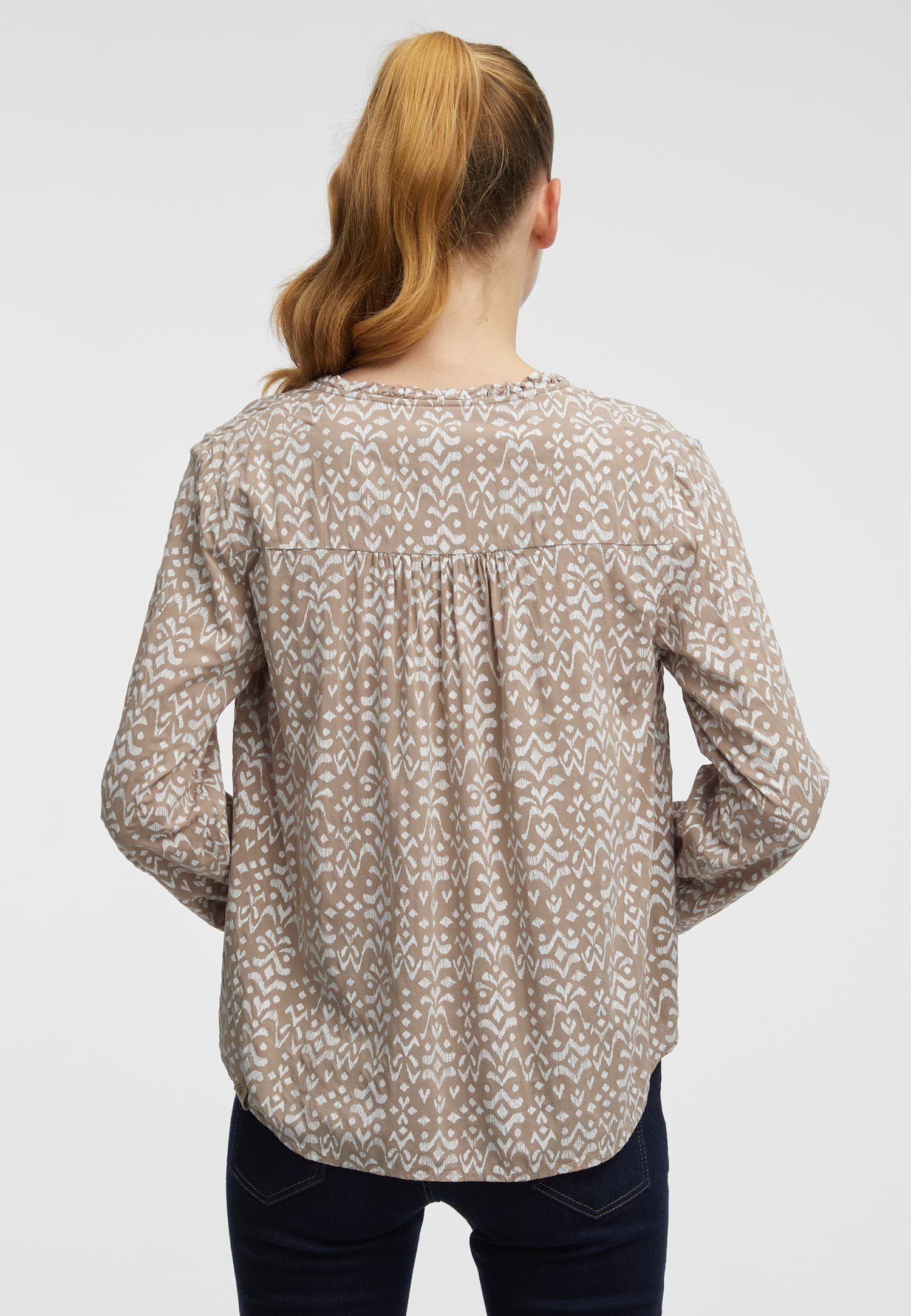 Ragwear Shirt IONE PRINT met bindband aan de halslijn en knoopsluiting