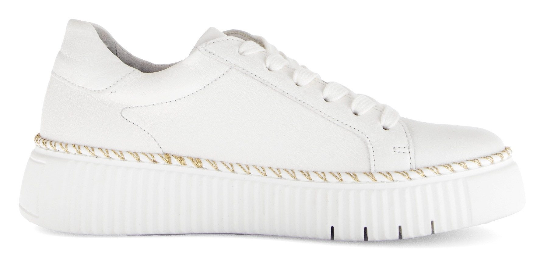 Gabor Plateausneakers , vrijetijdsschoen, lage schoen, veterschoen met contrast-raamnaad