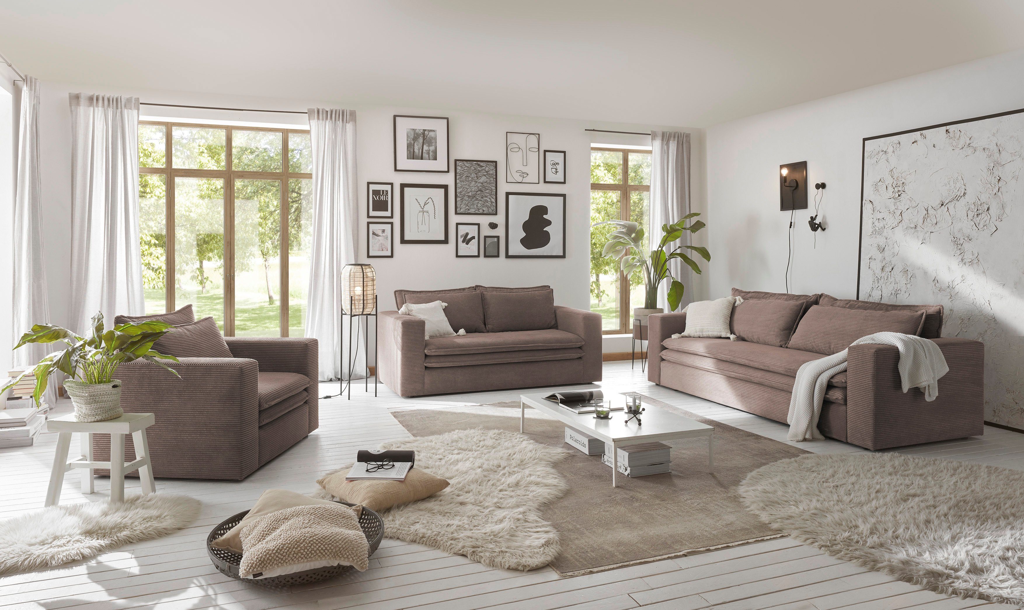 Places of Style Loveseat PIAGGE Hoogwaardige cord, trendy loveseat