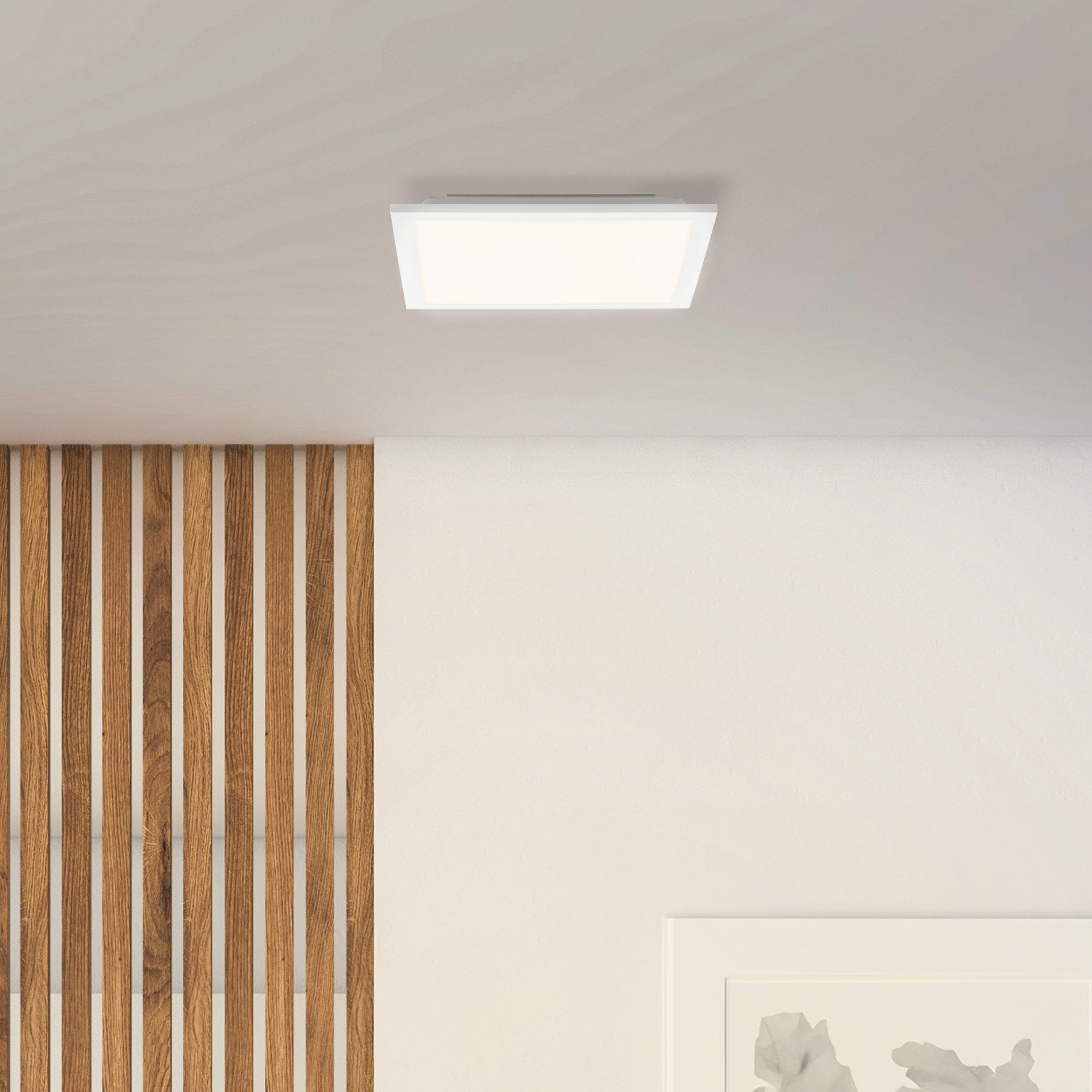 Brilliant Leuchten Led-plafondlamp Briston 30 x 30 cm, 1600 lm, 2700 k, aluminium, wit