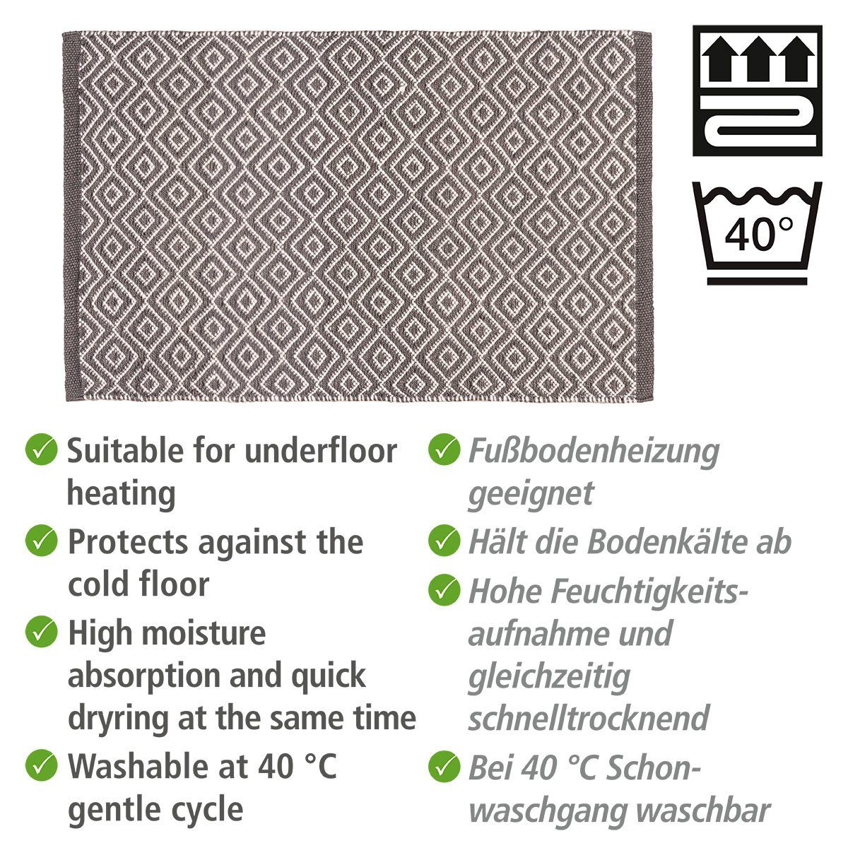 WENKO Badmat Turpan BxL: 50 x 80 cm (1 stuk)