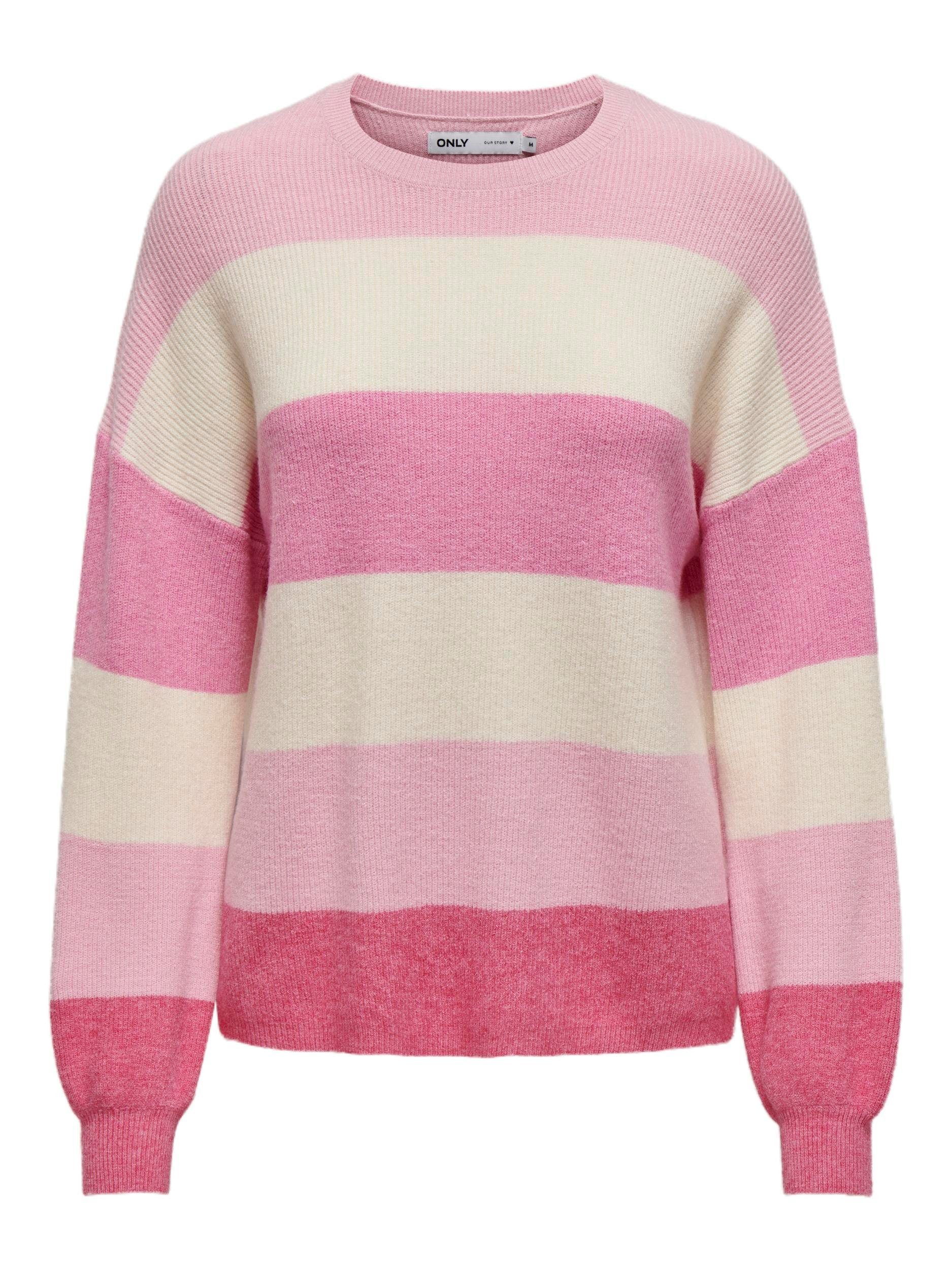 Only Gebreide trui ONLATIA L S STRIPE PULLOVER KNT NOOS