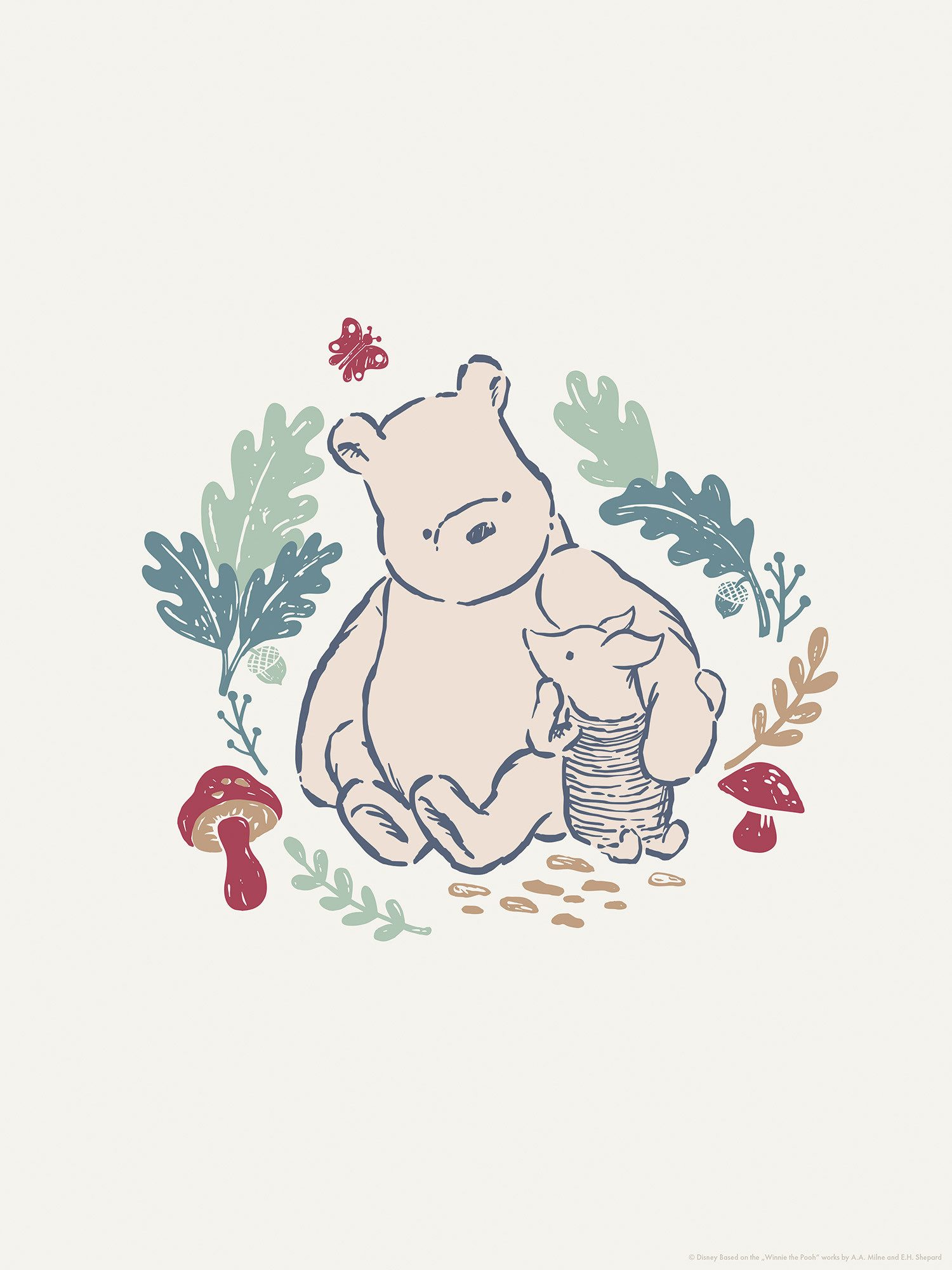 Komar Artprint Disney Winnie the Pooh Taking Care 300 x 280 cm (breedte x hoogte) - behang, vlies, woonkamer, slaapkamer (1 stuk)